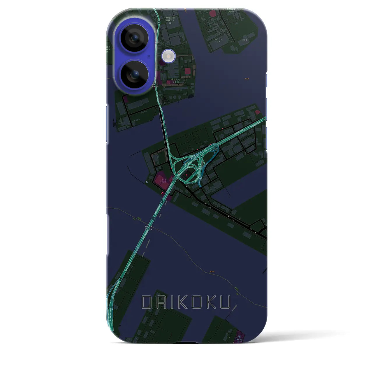 【大黒(神奈川県)】地図柄iPhoneケース(バックカバータイプ)