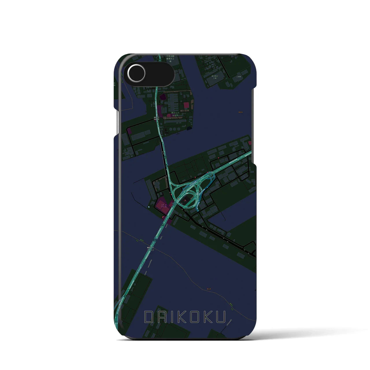 【大黒(神奈川県)】地図柄iPhoneケース(バックカバータイプ)