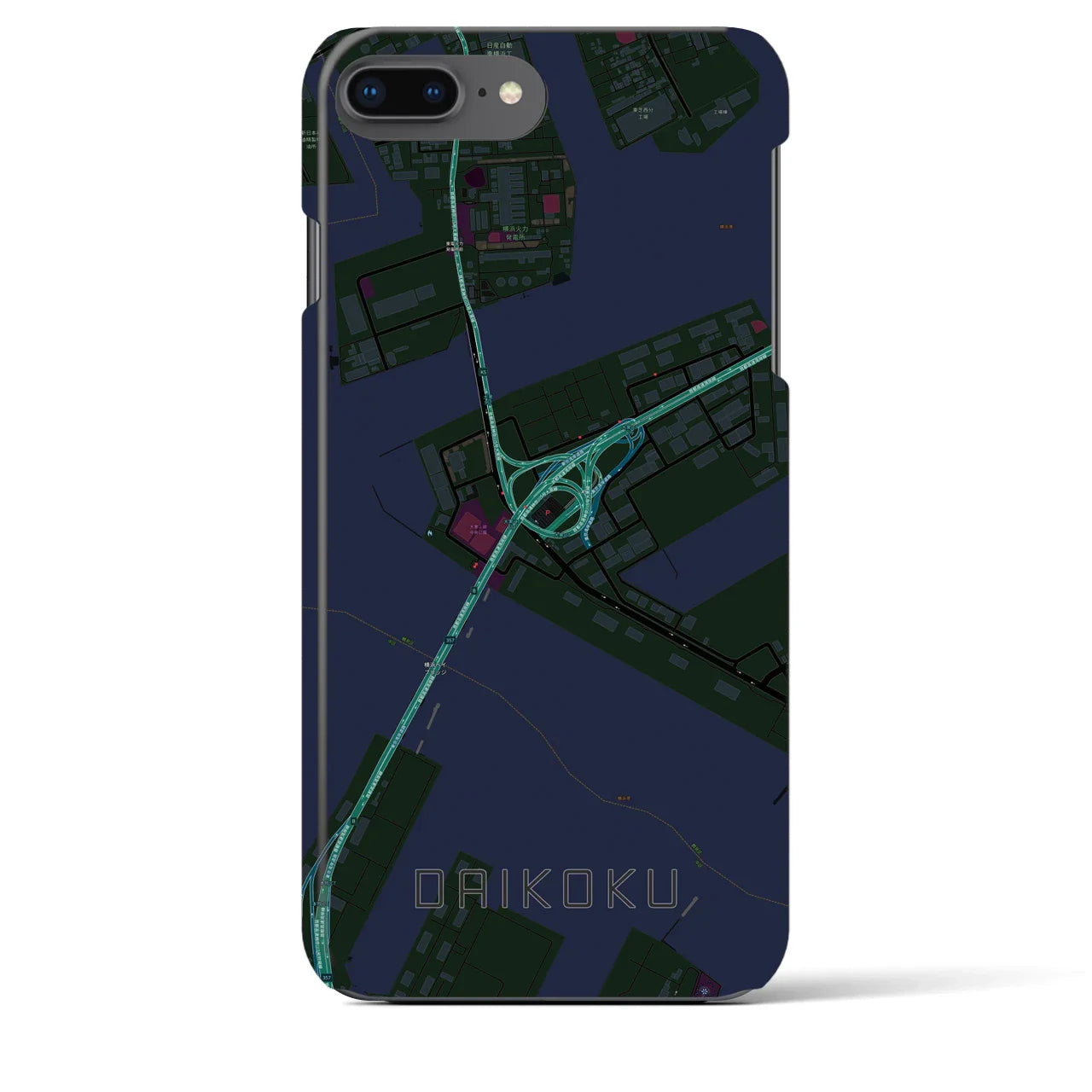 【大黒(神奈川県)】地図柄iPhoneケース(バックカバータイプ)