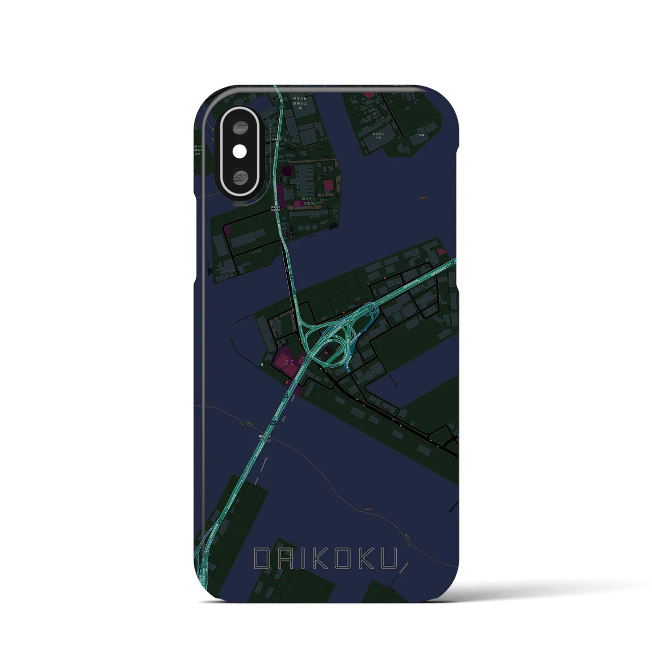 【大黒(神奈川県)】地図柄iPhoneケース(バックカバータイプ)