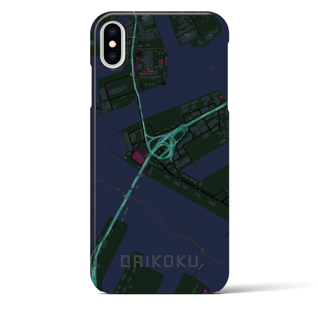 【大黒(神奈川県)】地図柄iPhoneケース(バックカバータイプ)
