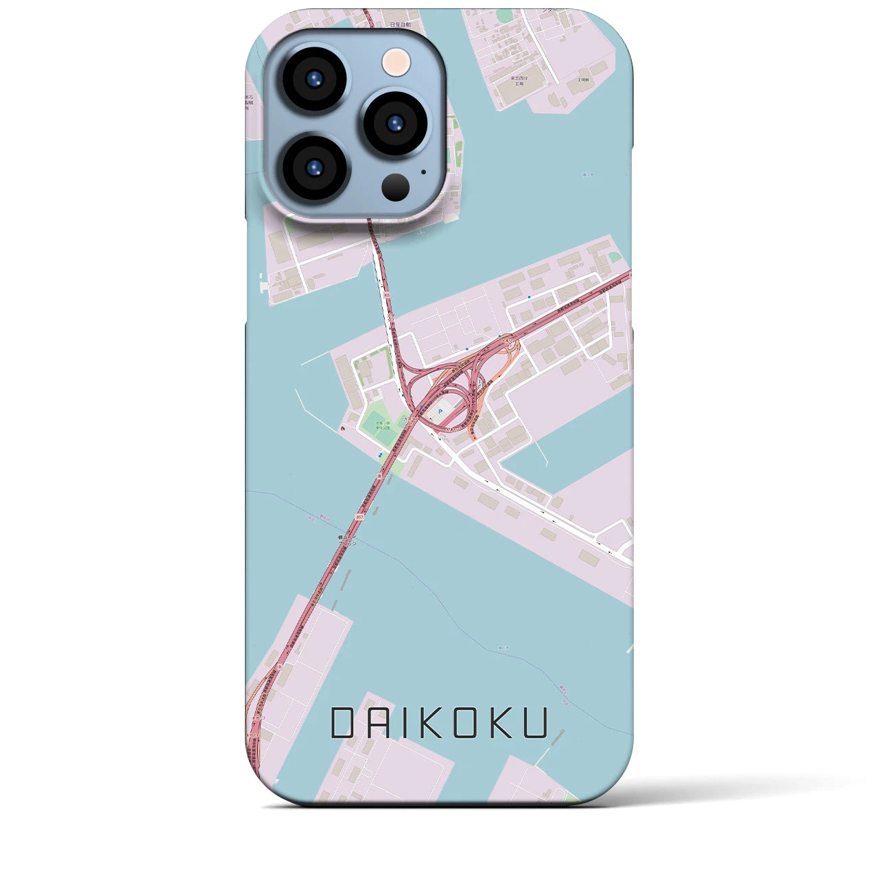 【大黒(神奈川県)】地図柄iPhoneケース(バックカバータイプ)
