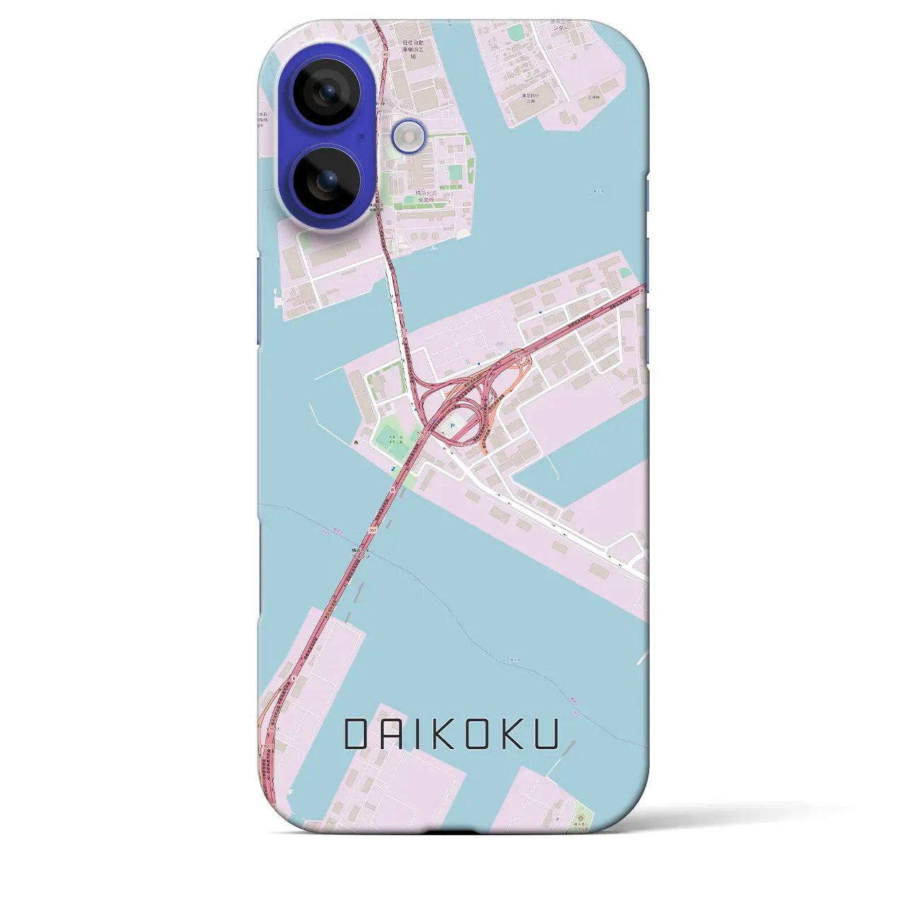 【大黒(神奈川県)】地図柄iPhoneケース(バックカバータイプ)ブラック・iPhone 16 Pro Max 用