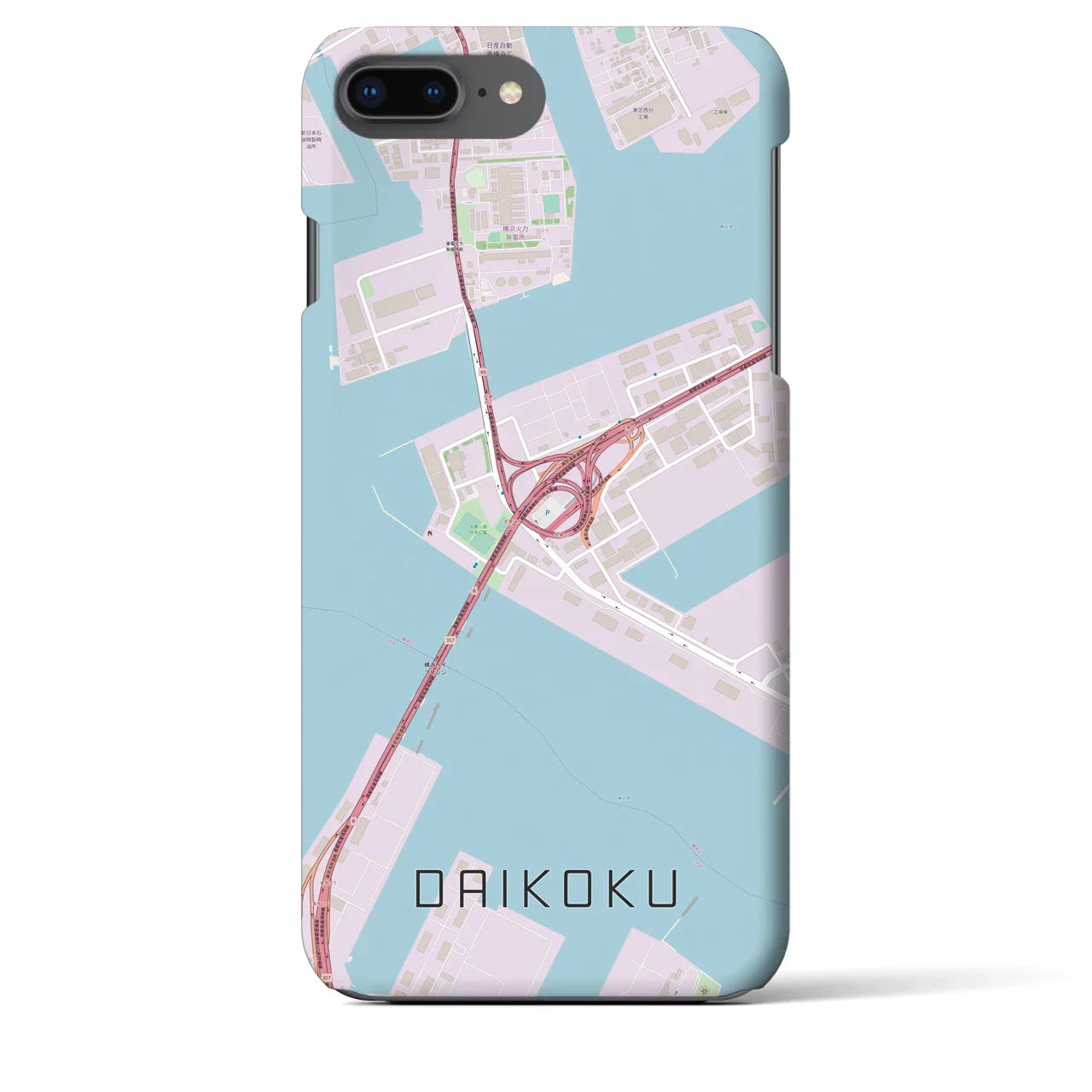 【大黒(神奈川県)】地図柄iPhoneケース(バックカバータイプ)