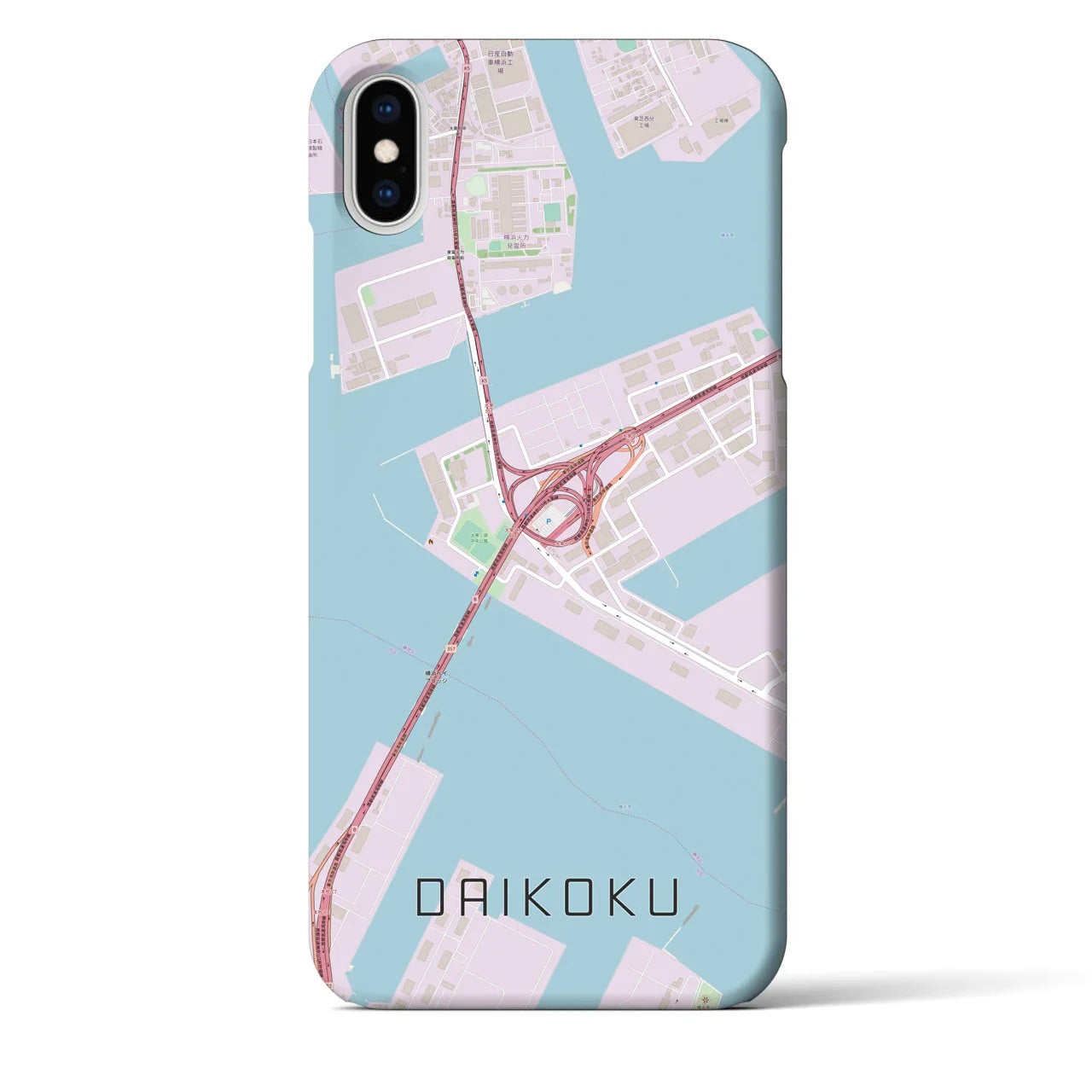 【大黒(神奈川県)】地図柄iPhoneケース(バックカバータイプ)