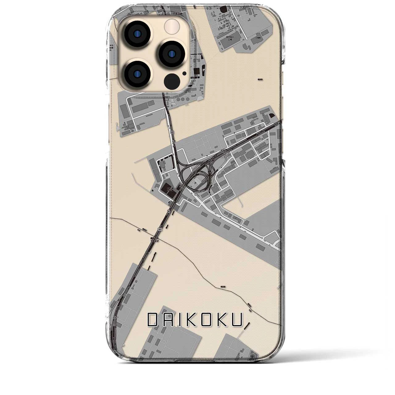 【大黒(神奈川県)】地図柄iPhoneケース(クリアタイプ)