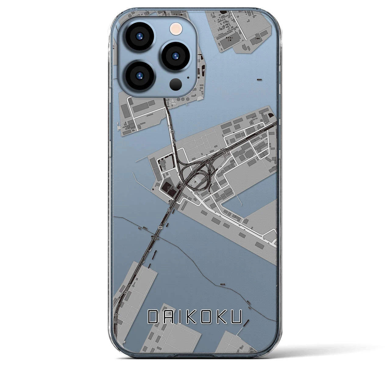 【大黒(神奈川県)】地図柄iPhoneケース(クリアタイプ)