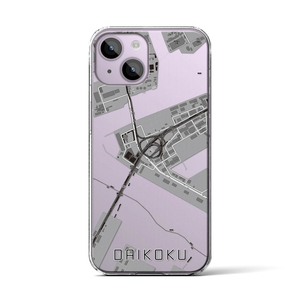 【大黒(神奈川県)】地図柄iPhoneケース(クリアタイプ)