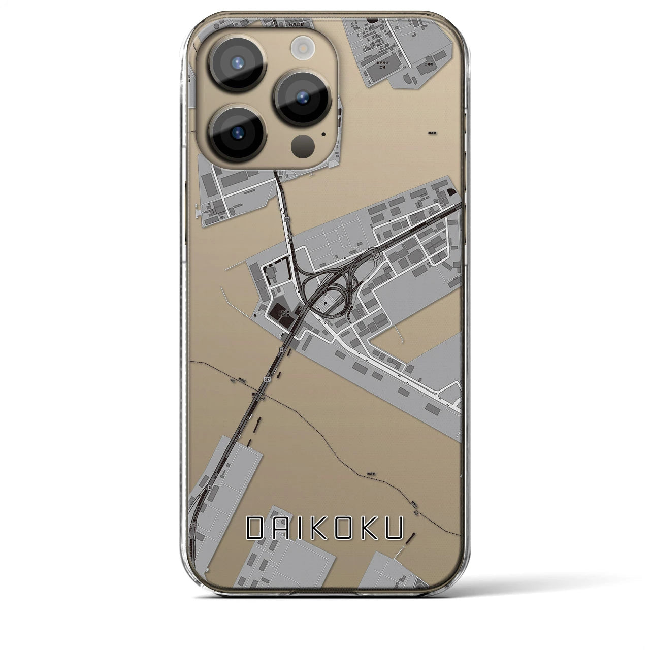 【大黒(神奈川県)】地図柄iPhoneケース(クリアタイプ)