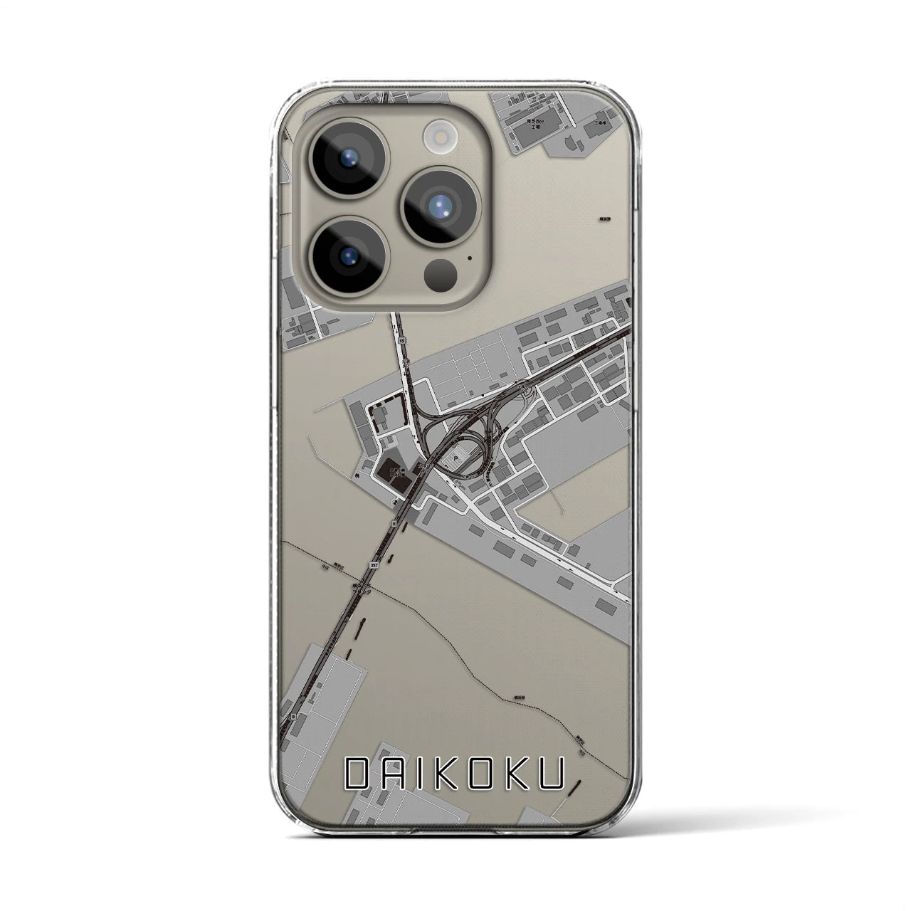 【大黒(神奈川県)】地図柄iPhoneケース(クリアタイプ)