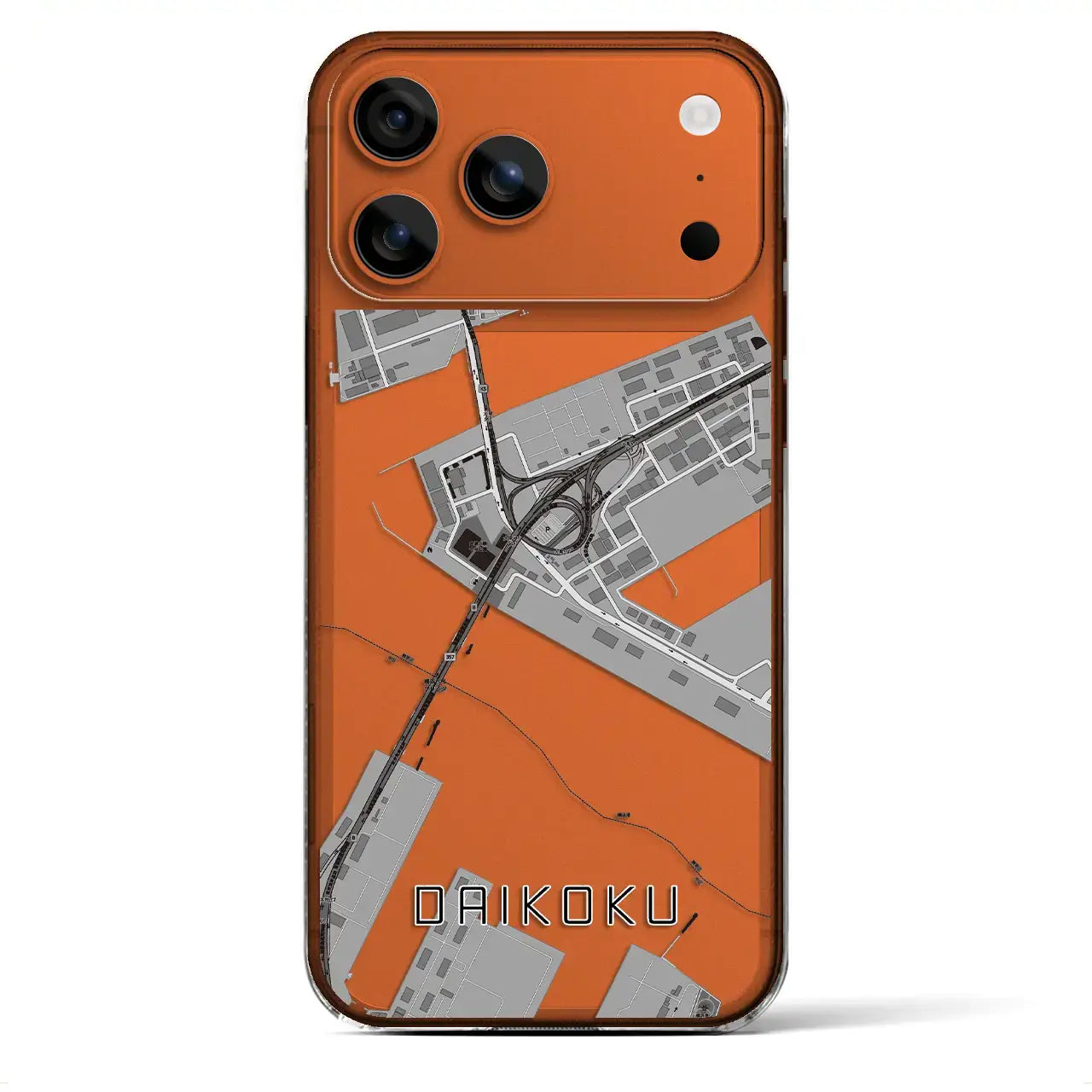 【大黒(神奈川県)】地図柄iPhoneケース(クリアタイプ)モノトーン・iPhone 17 Pro Max 用