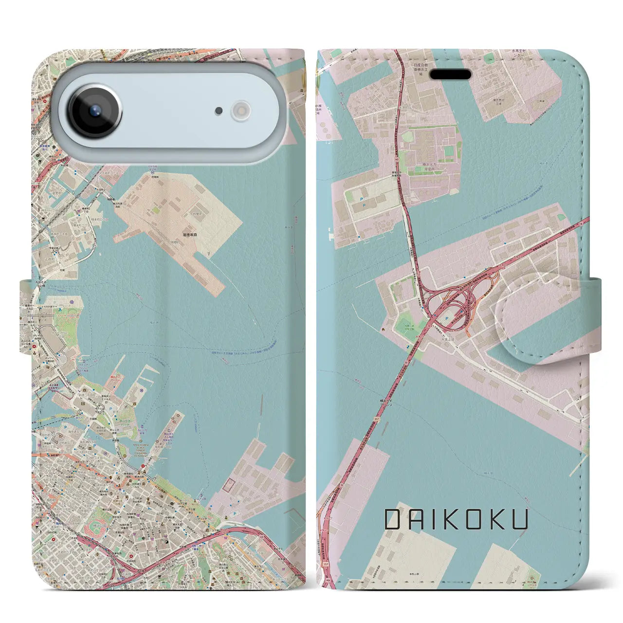 【大黒(神奈川県)】地図柄iPhoneケース(手帳タイプ)