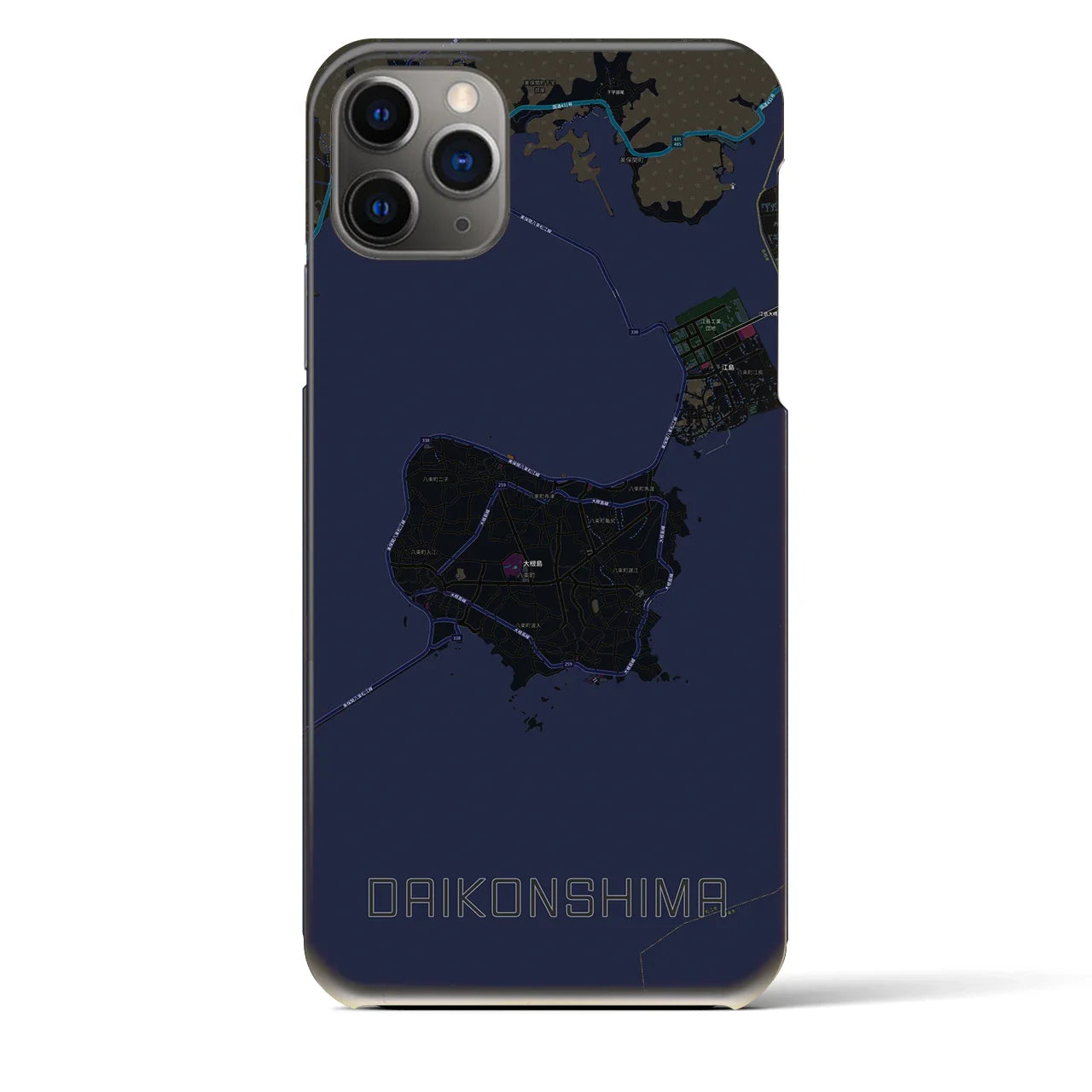 【大根島(島根県)】地図柄iPhoneケース(バックカバータイプ)