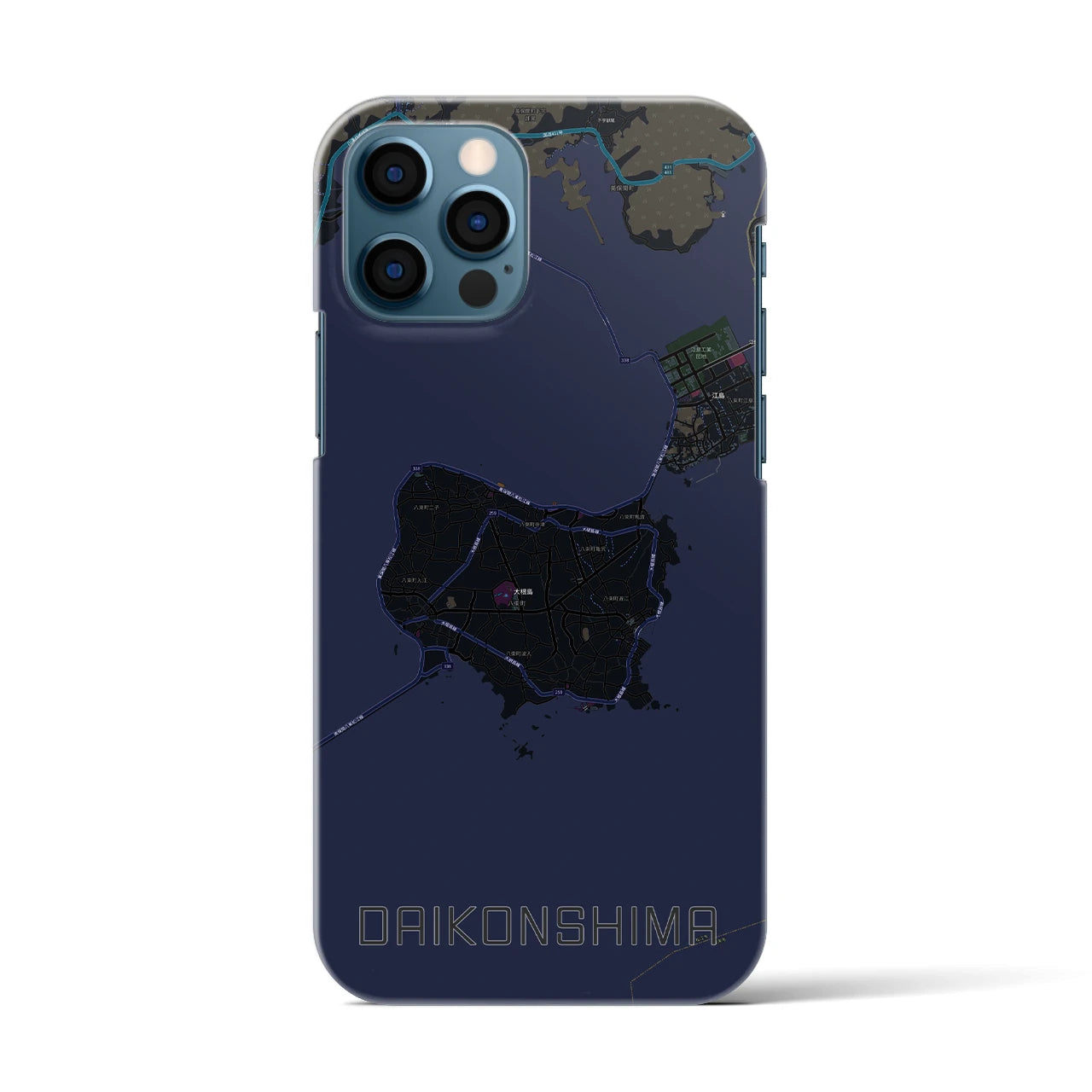 【大根島(島根県)】地図柄iPhoneケース(バックカバータイプ)
