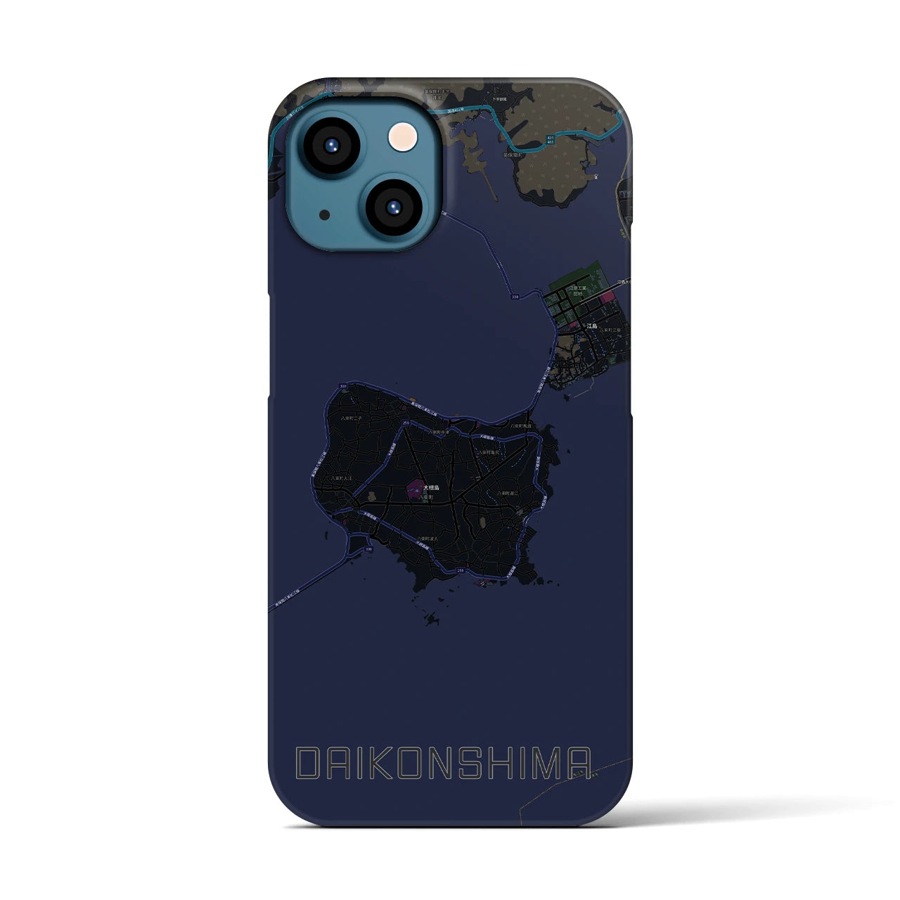【大根島(島根県)】地図柄iPhoneケース(バックカバータイプ)