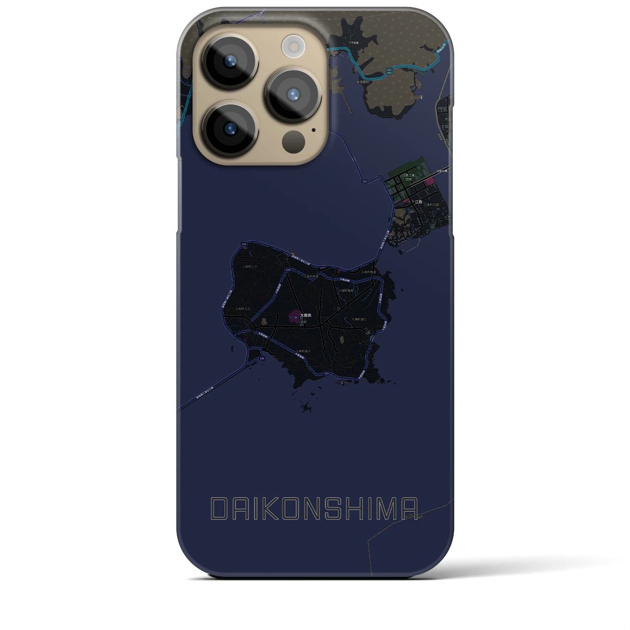 【大根島(島根県)】地図柄iPhoneケース(バックカバータイプ)