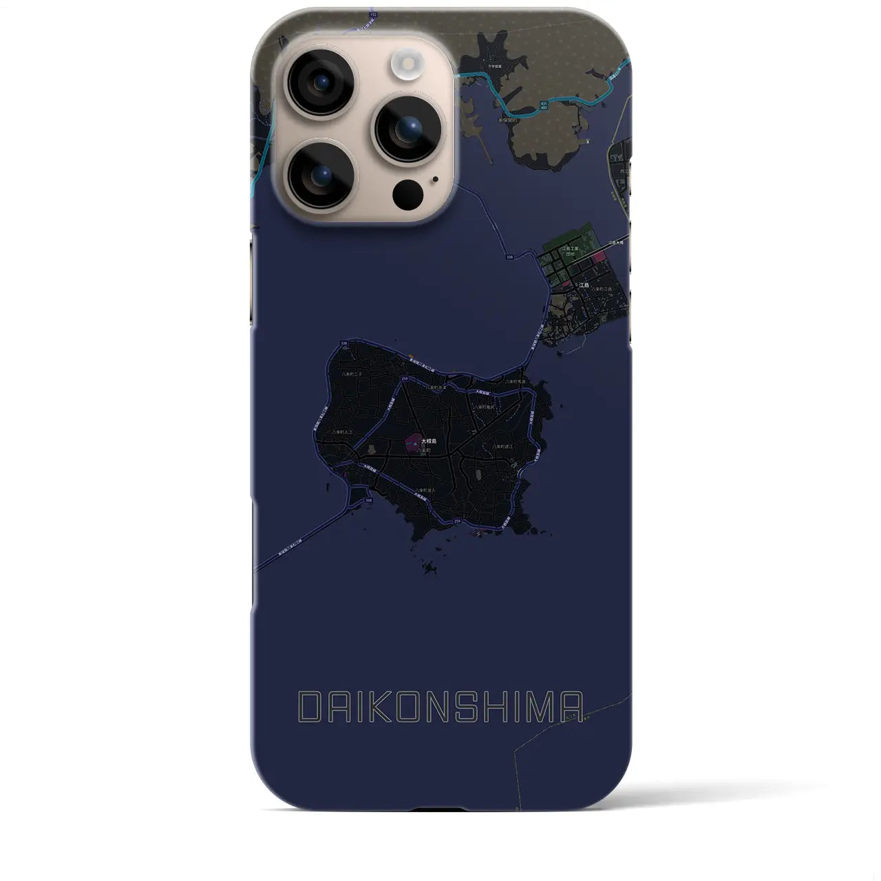 【大根島(島根県)】地図柄iPhoneケース(バックカバータイプ)