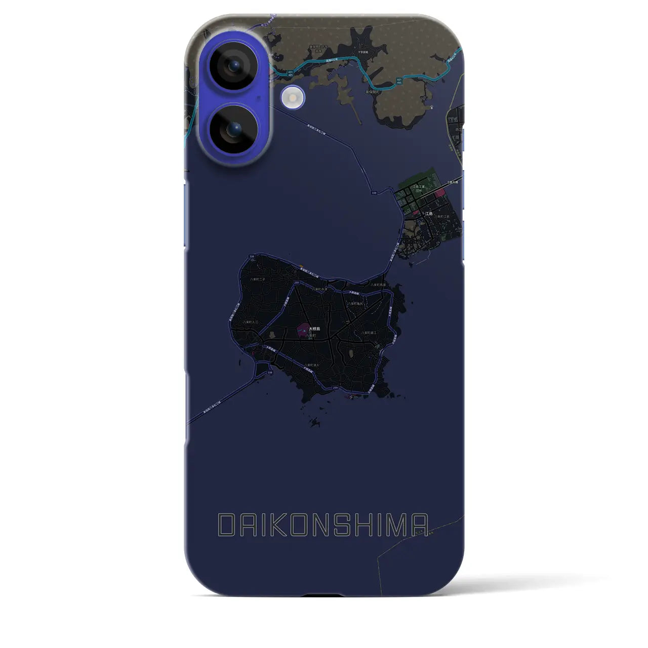 【大根島(島根県)】地図柄iPhoneケース(バックカバータイプ)
