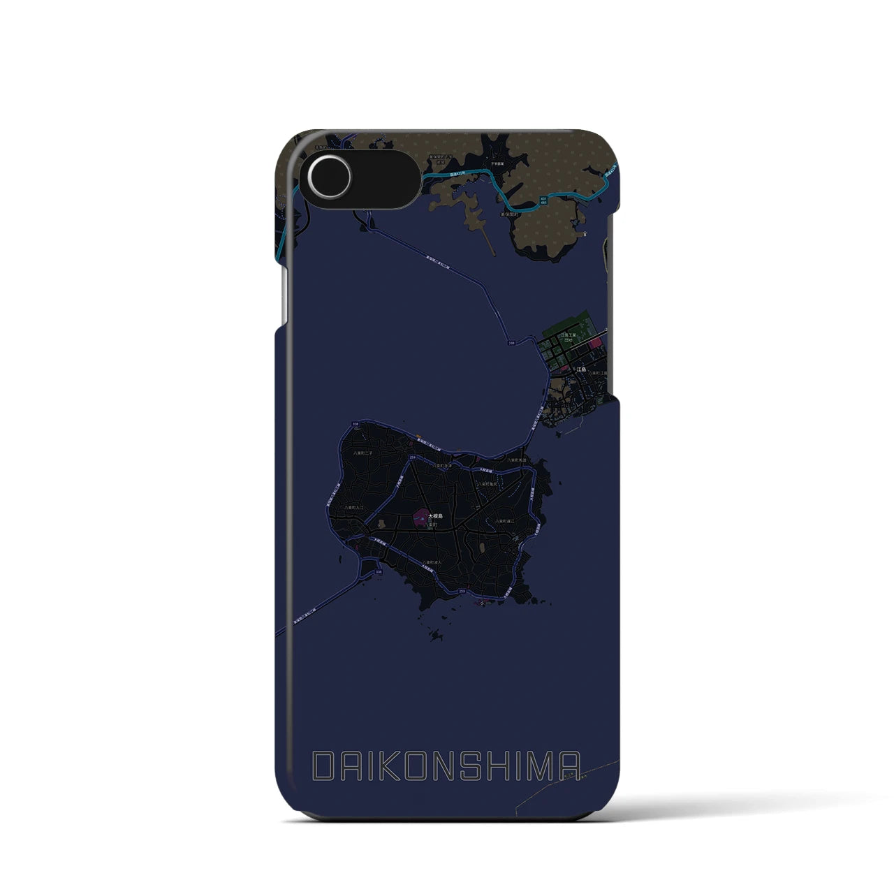 【大根島(島根県)】地図柄iPhoneケース(バックカバータイプ)