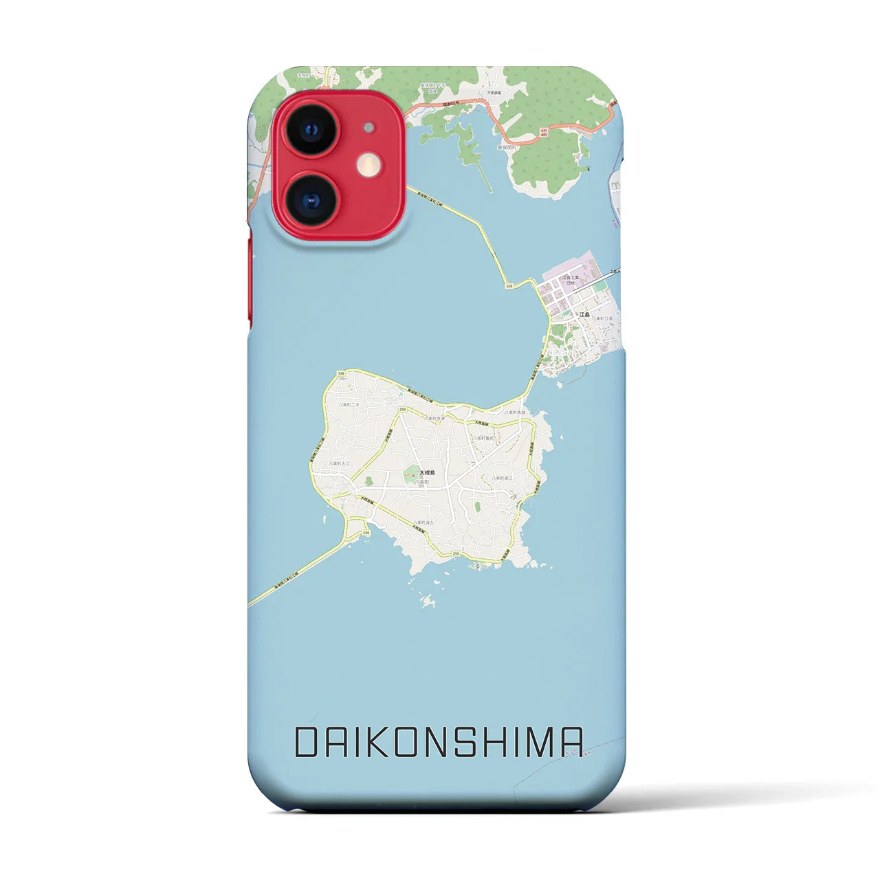 【大根島(島根県)】地図柄iPhoneケース(バックカバータイプ)