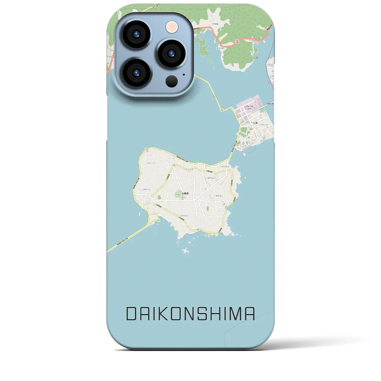 【大根島(島根県)】地図柄iPhoneケース(バックカバータイプ)