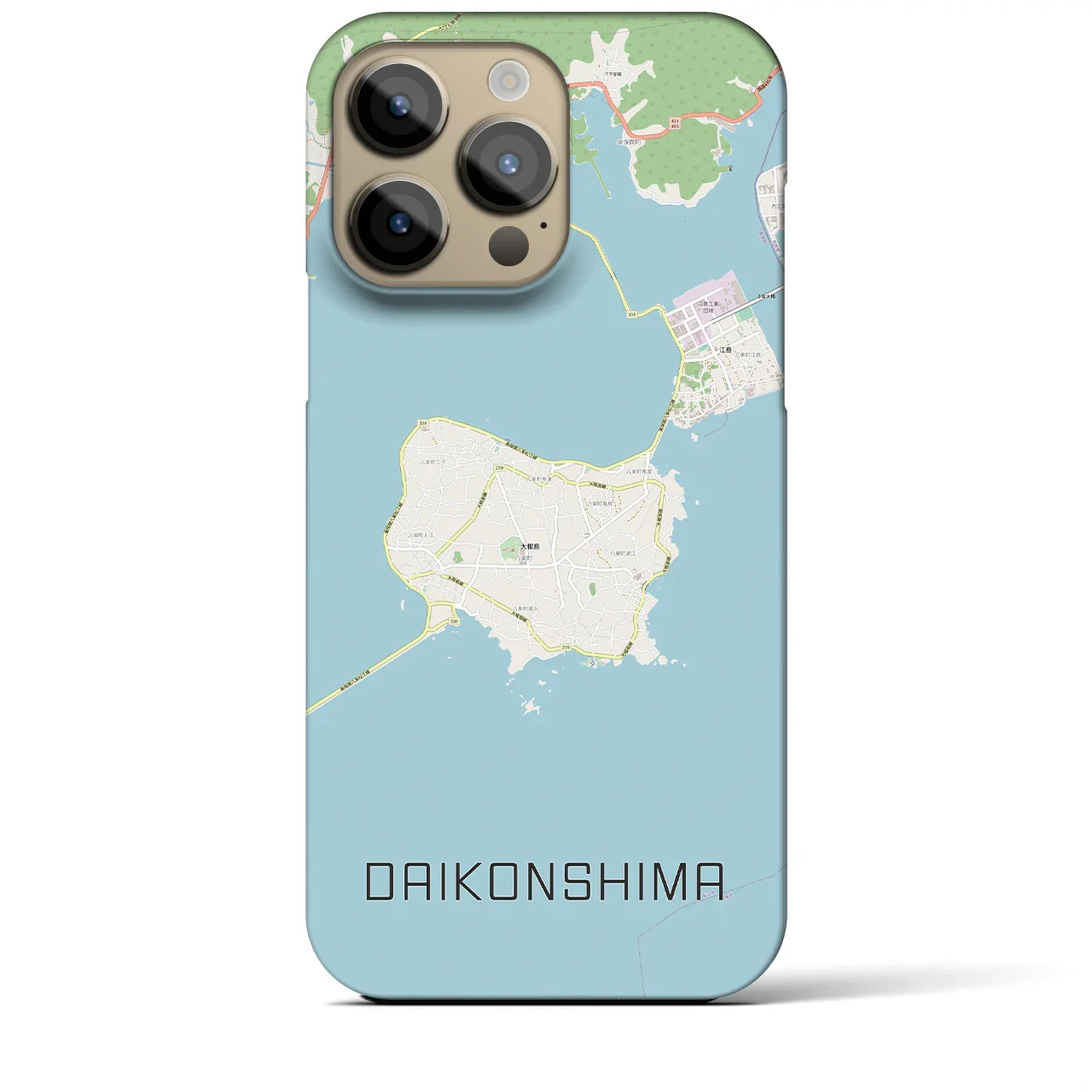 【大根島(島根県)】地図柄iPhoneケース(バックカバータイプ)
