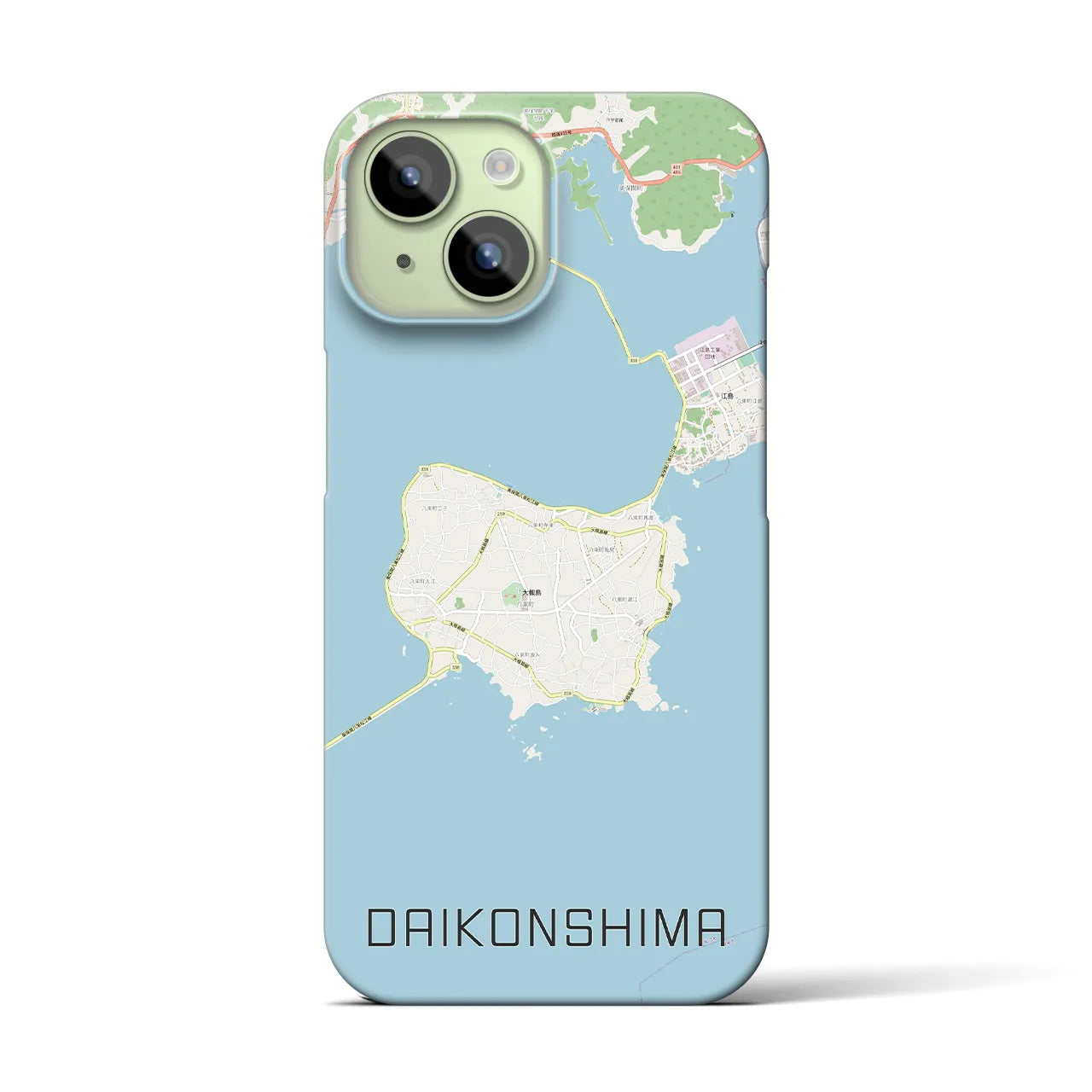 【大根島(島根県)】地図柄iPhoneケース(バックカバータイプ)