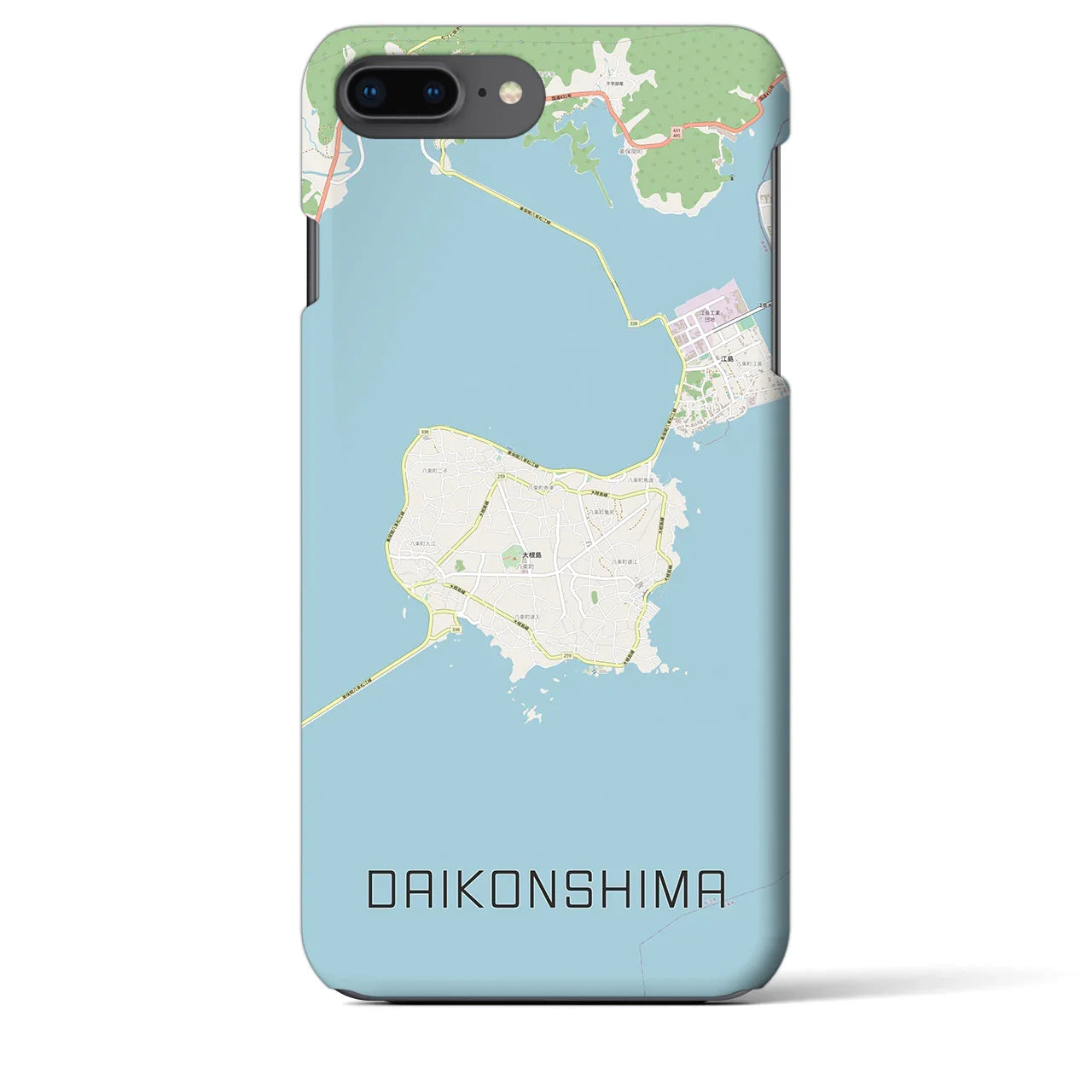 【大根島(島根県)】地図柄iPhoneケース(バックカバータイプ)