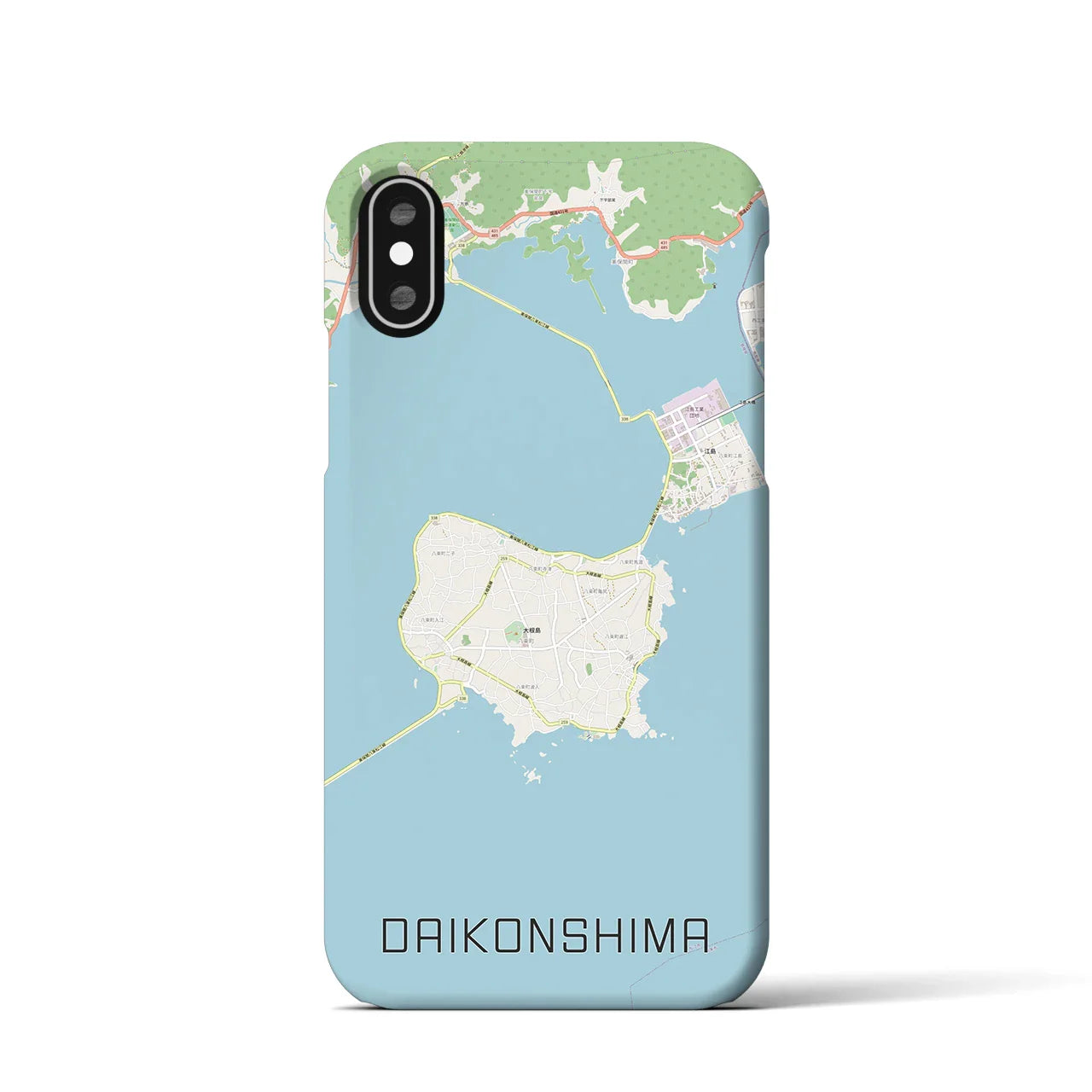 【大根島(島根県)】地図柄iPhoneケース(バックカバータイプ)