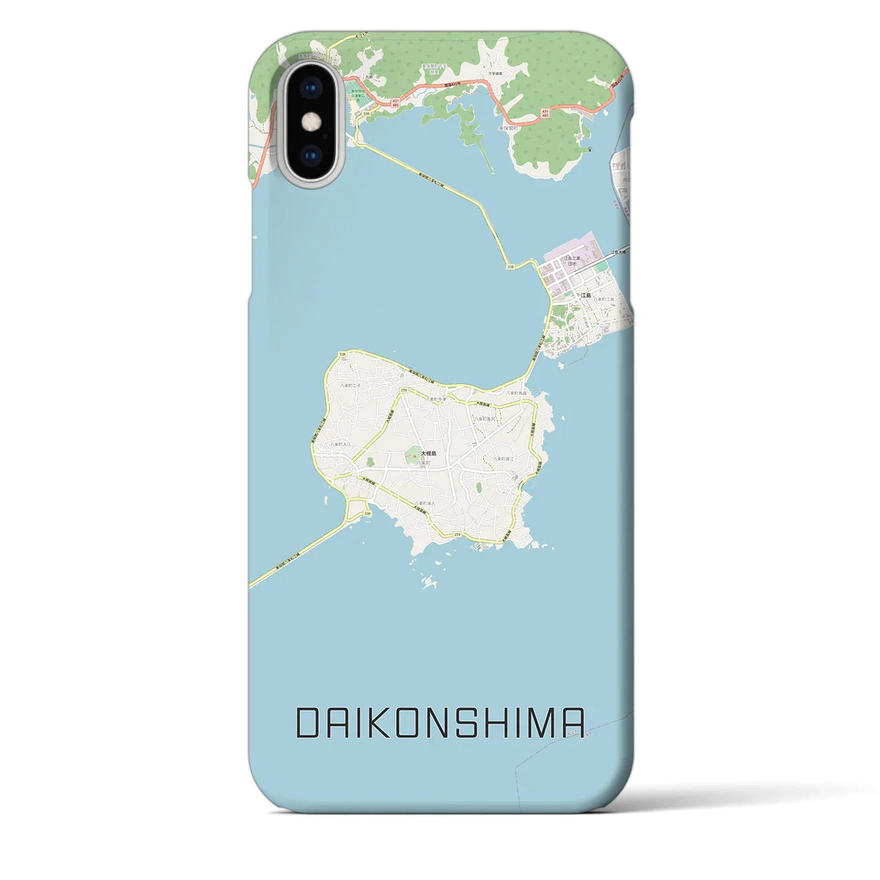 【大根島(島根県)】地図柄iPhoneケース(バックカバータイプ)