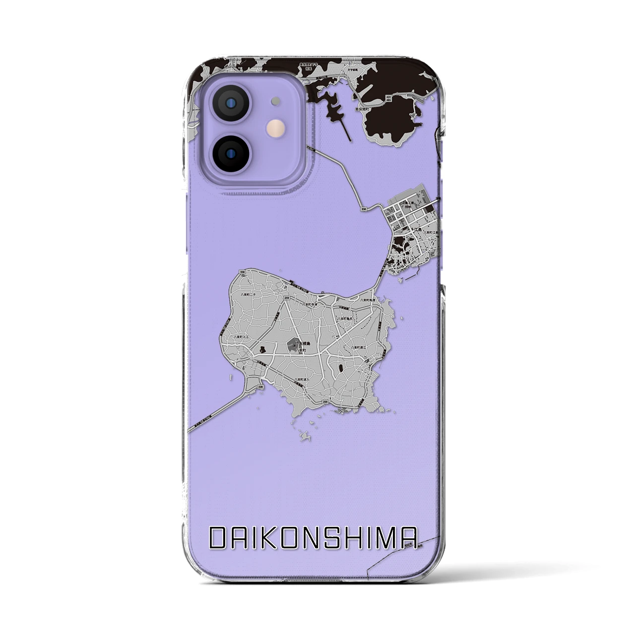 【大根島(島根県)】地図柄iPhoneケース(クリアタイプ)