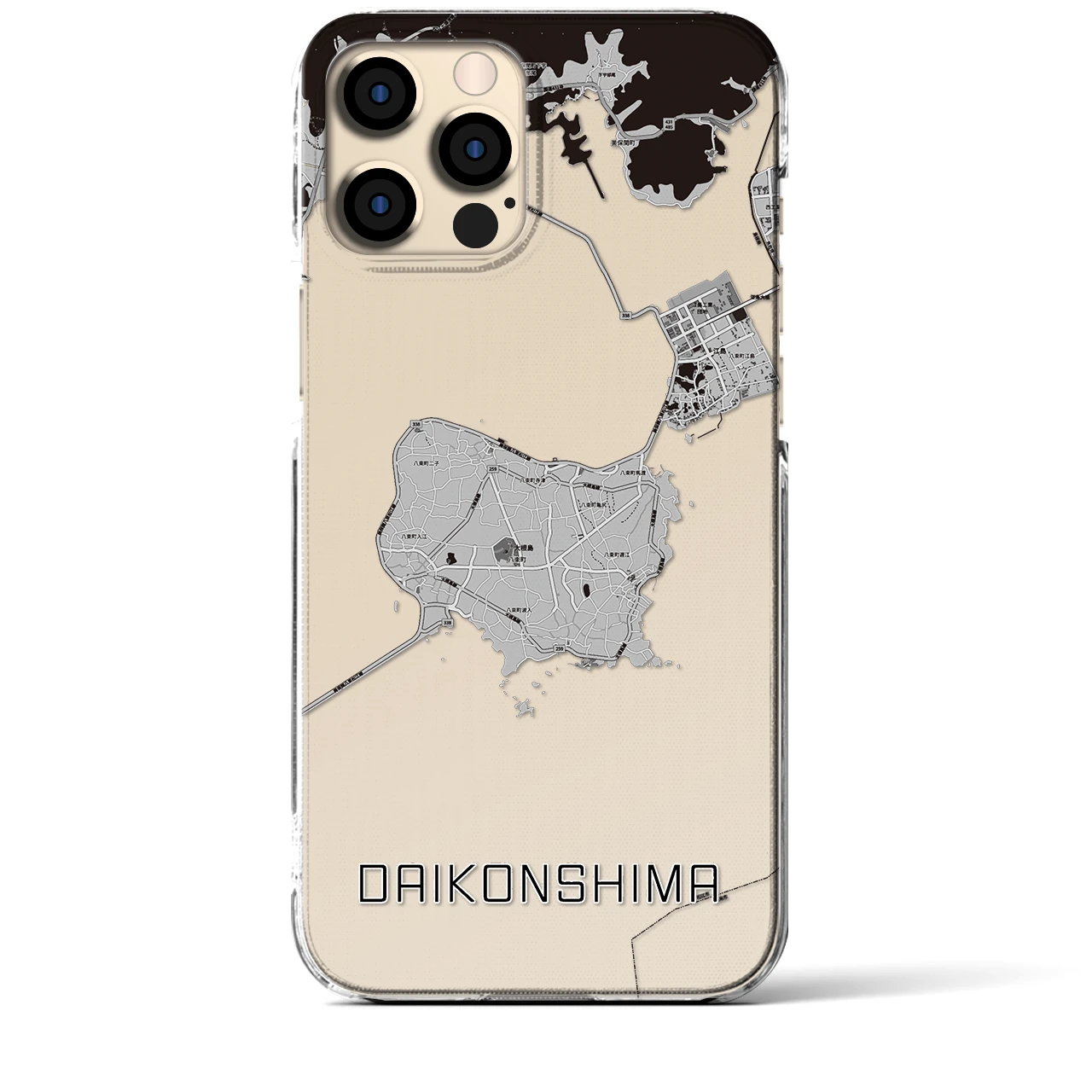 【大根島(島根県)】地図柄iPhoneケース(クリアタイプ)