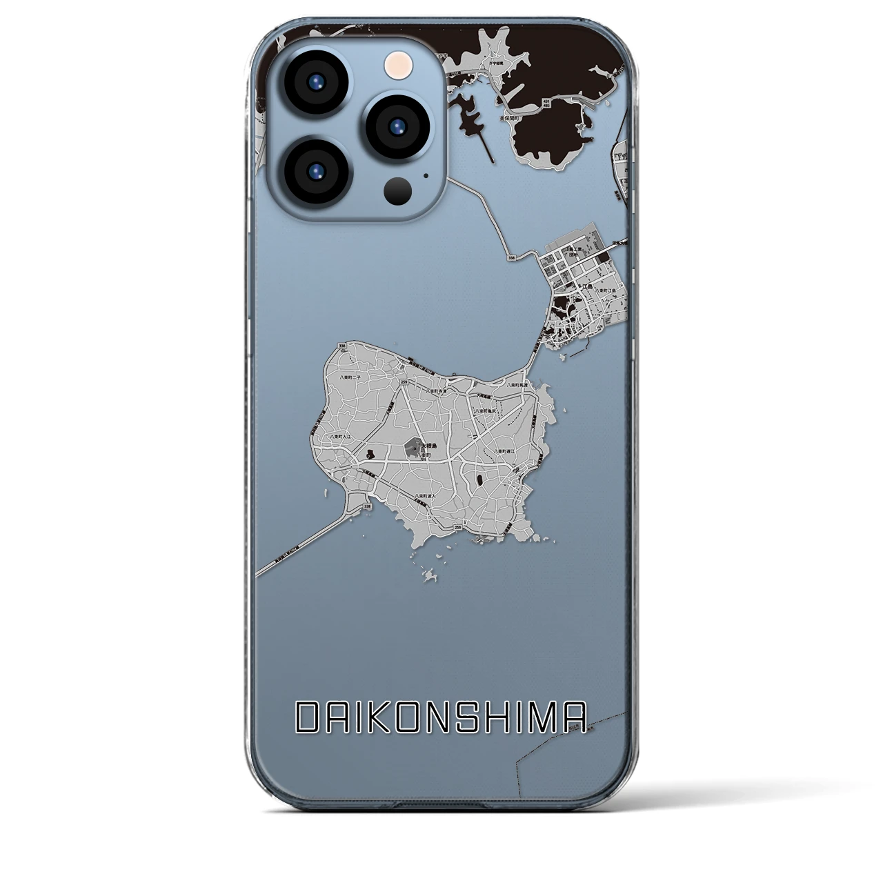 【大根島(島根県)】地図柄iPhoneケース(クリアタイプ)