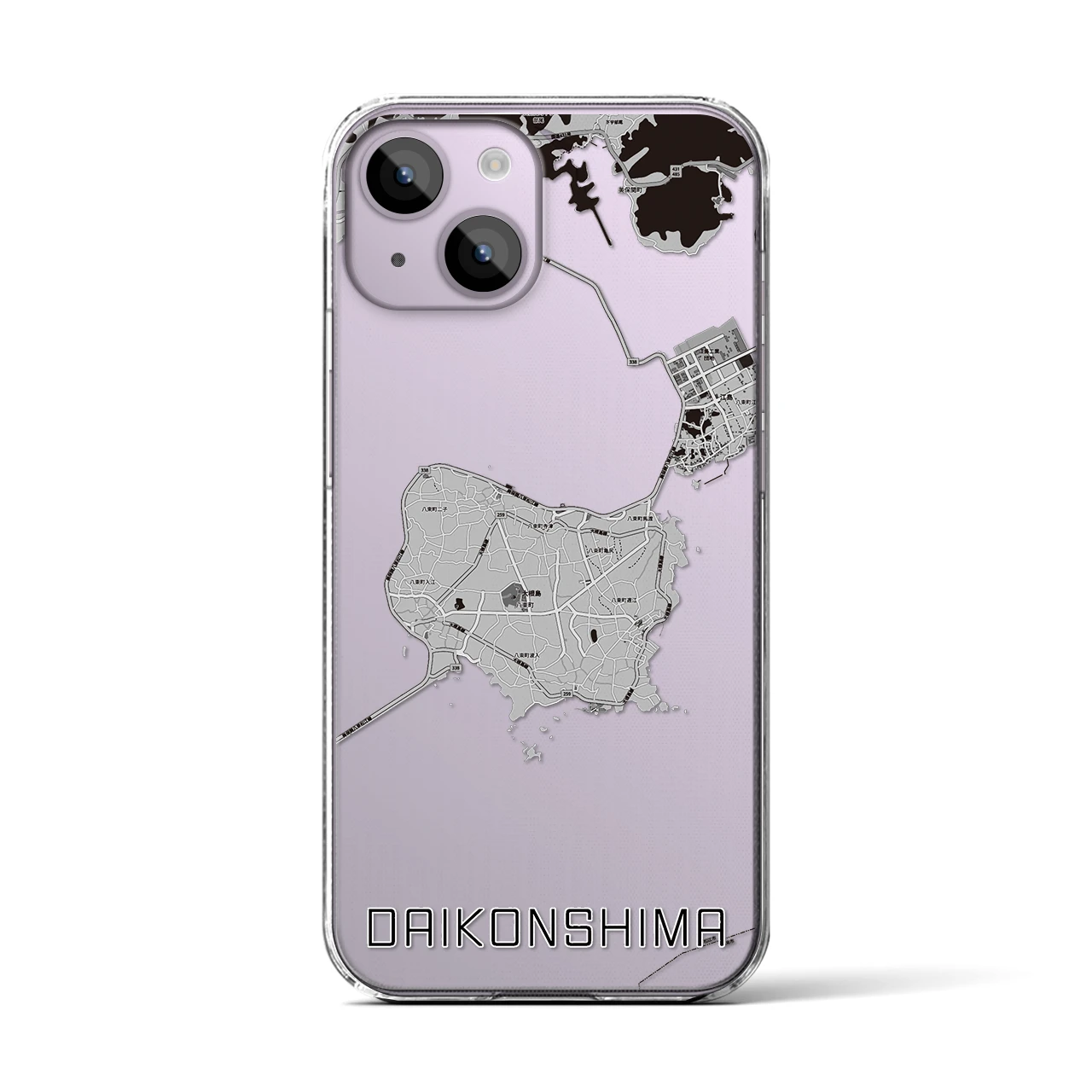 【大根島(島根県)】地図柄iPhoneケース(クリアタイプ)