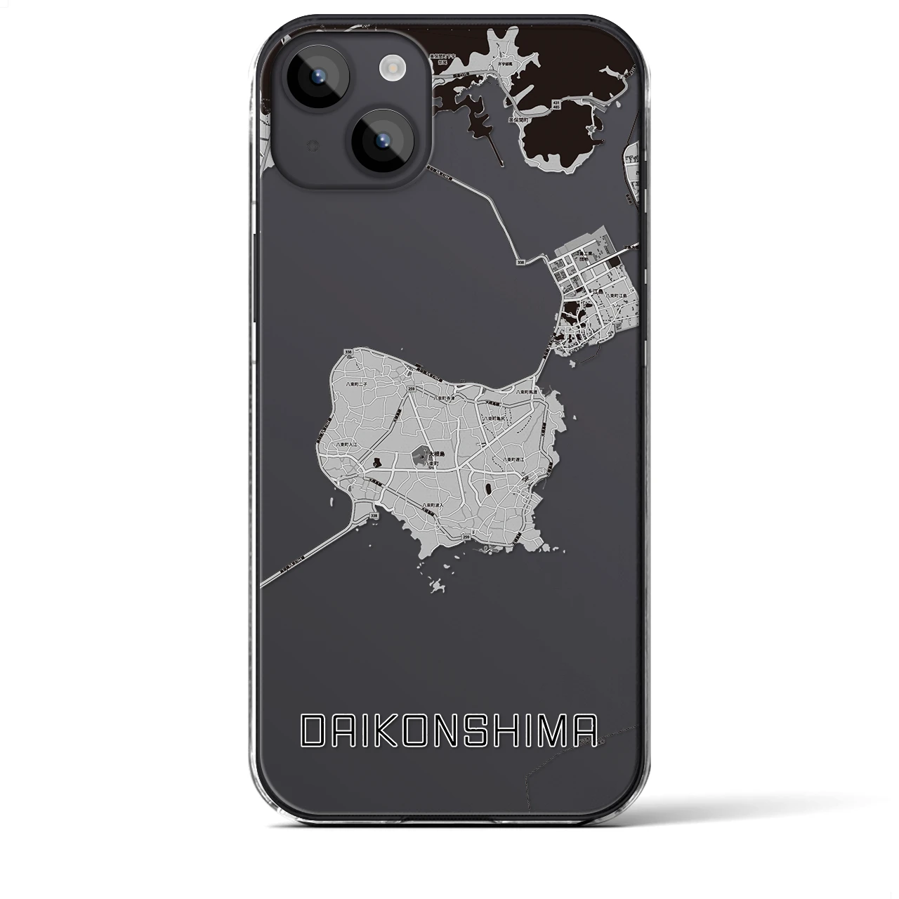 【大根島(島根県)】地図柄iPhoneケース(クリアタイプ)