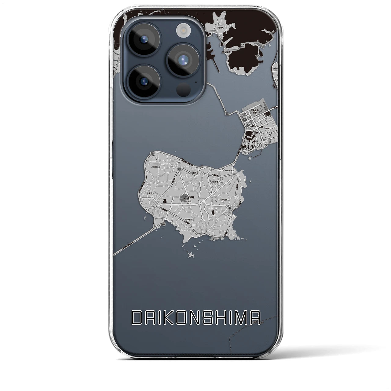 【大根島(島根県)】地図柄iPhoneケース(クリアタイプ)