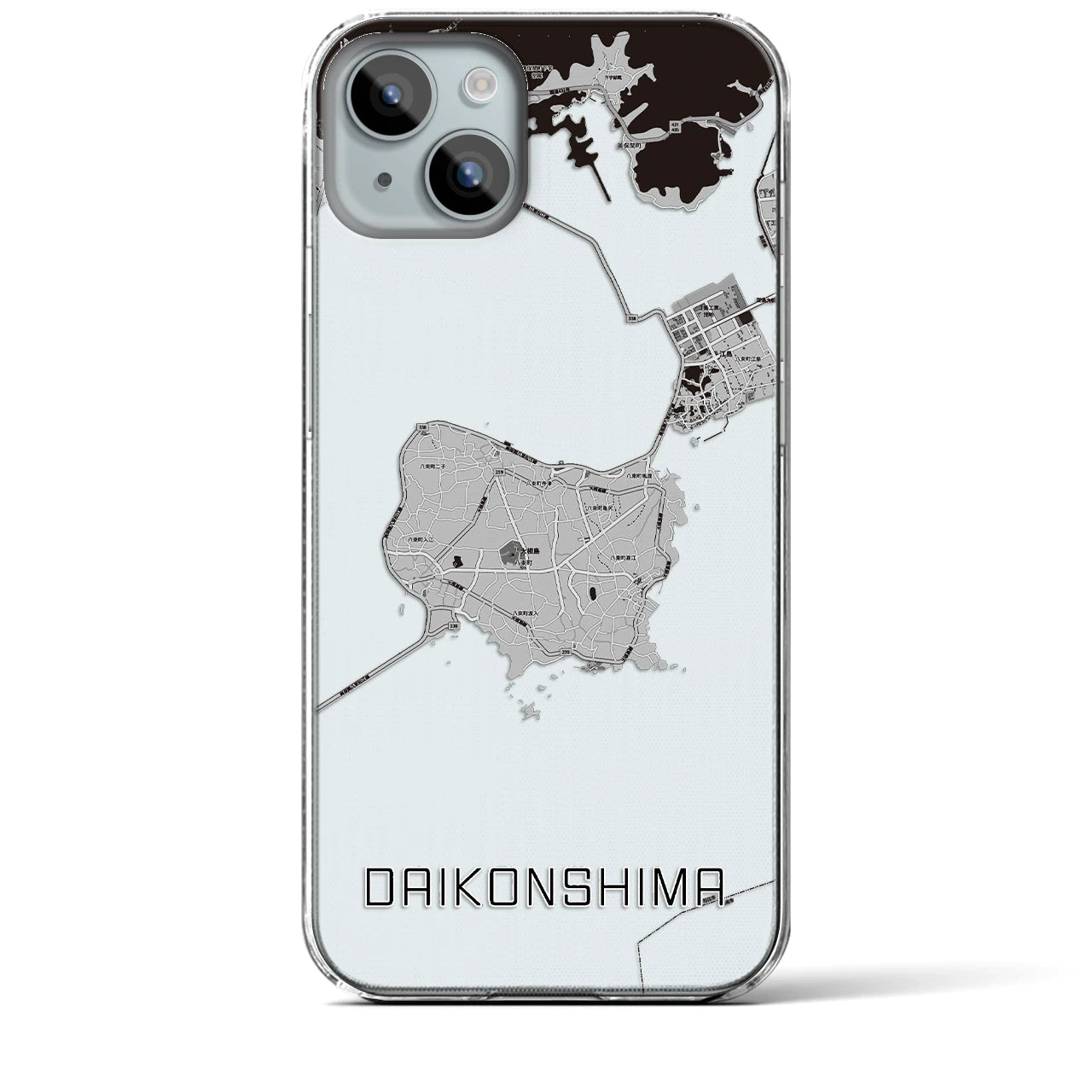 【大根島(島根県)】地図柄iPhoneケース(クリアタイプ)