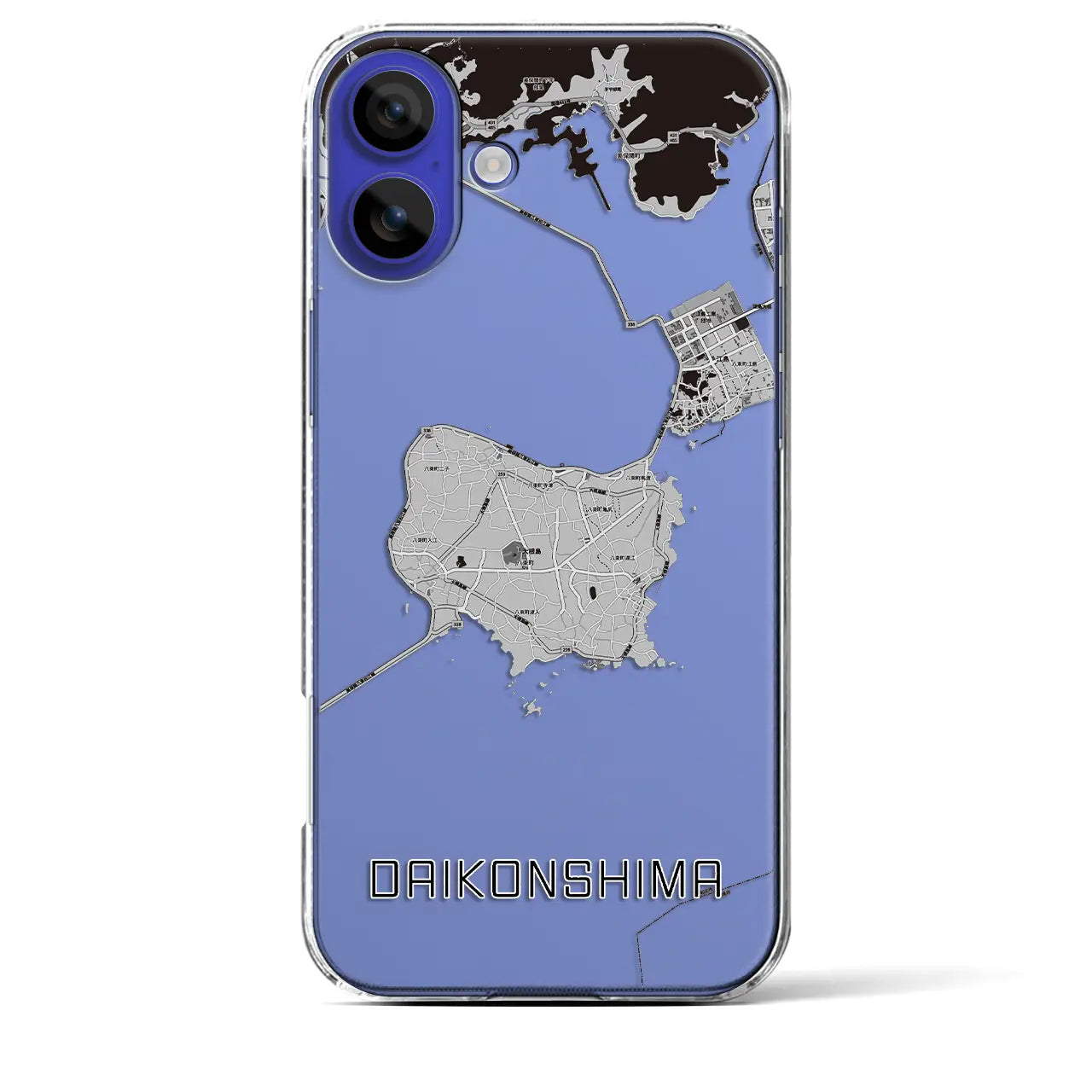 【大根島(島根県)】地図柄iPhoneケース(クリアタイプ)