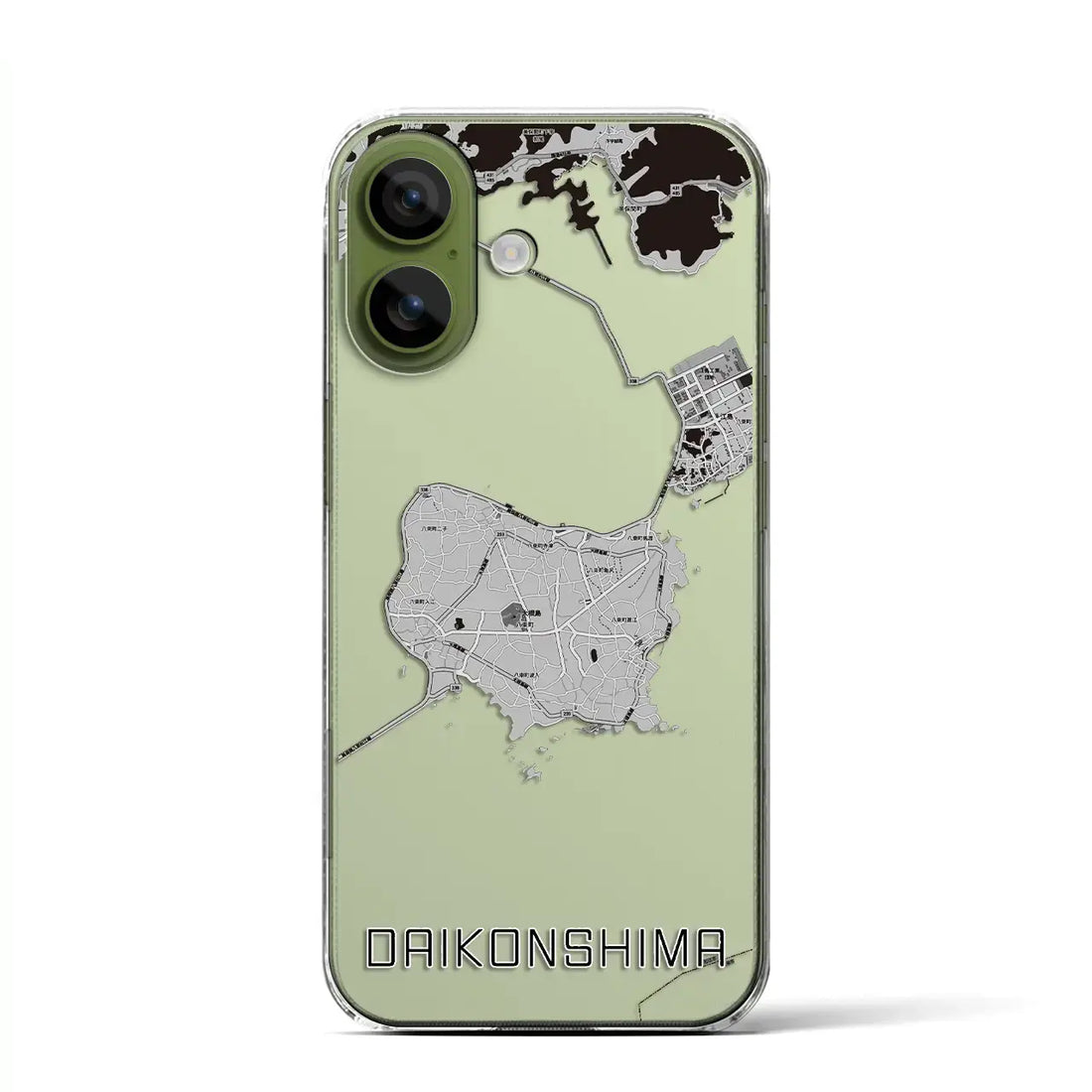 【大根島(島根県)】地図柄iPhoneケース(クリアタイプ)モノトーン・iPhone 17 Pro Max 用