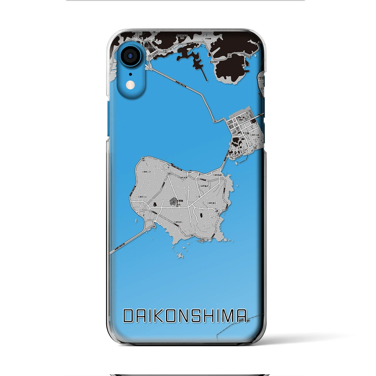 【大根島(島根県)】地図柄iPhoneケース(クリアタイプ)