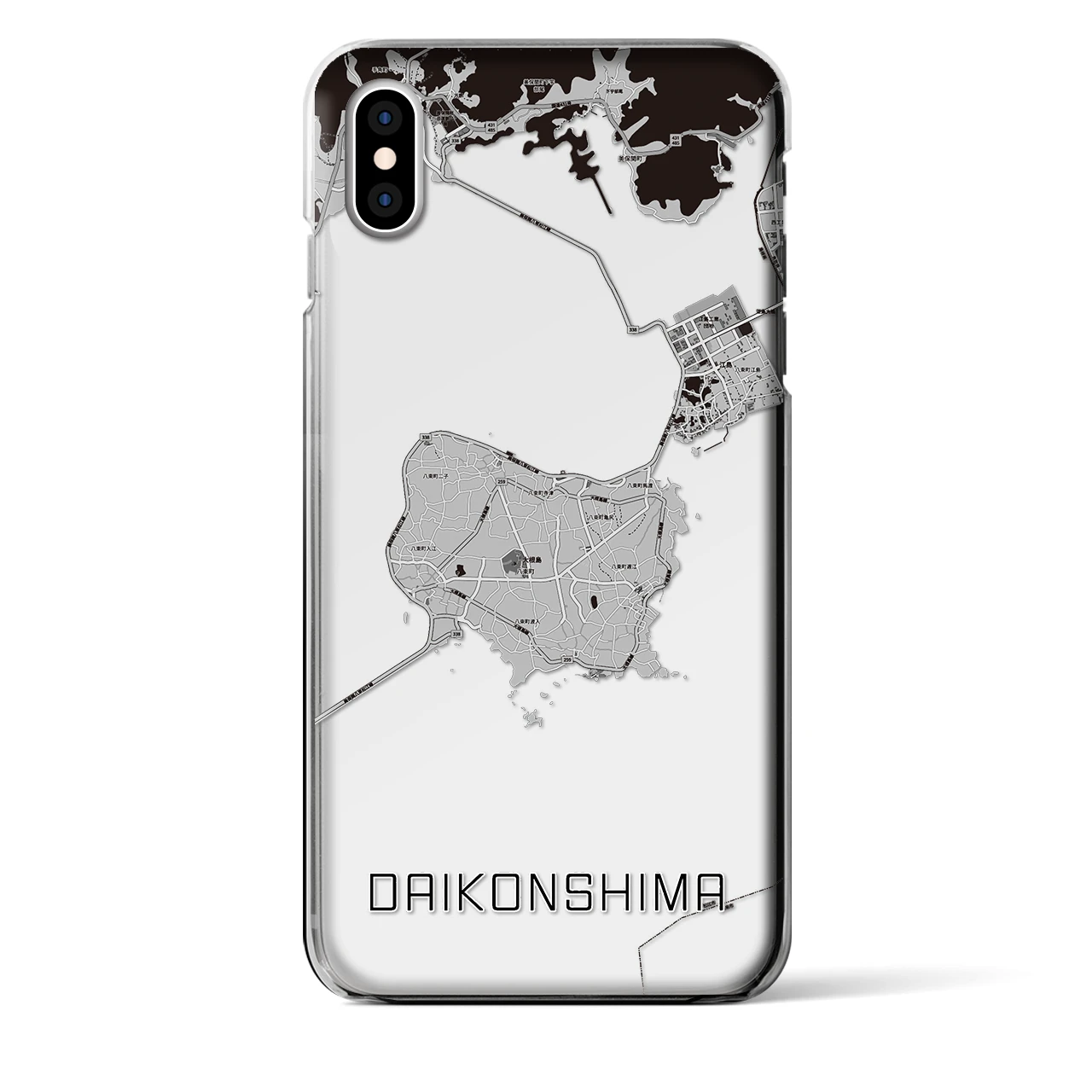 【大根島(島根県)】地図柄iPhoneケース(クリアタイプ)