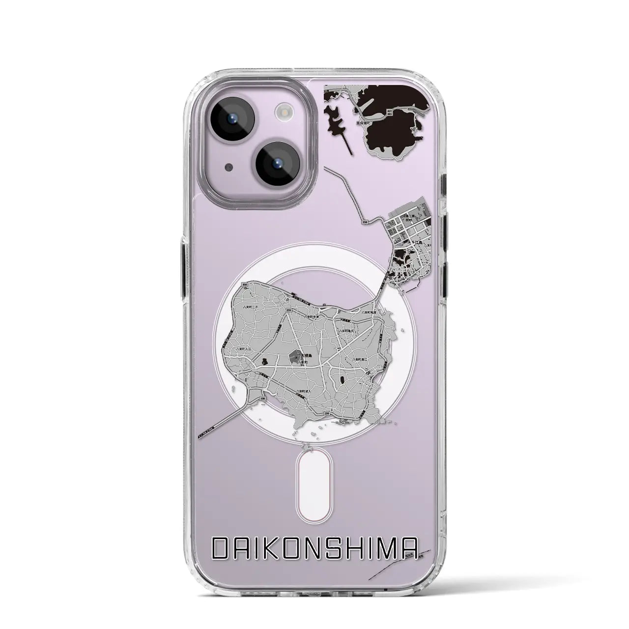 【大根島(島根県)】地図柄iPhoneケース(MagSafeタイプ)