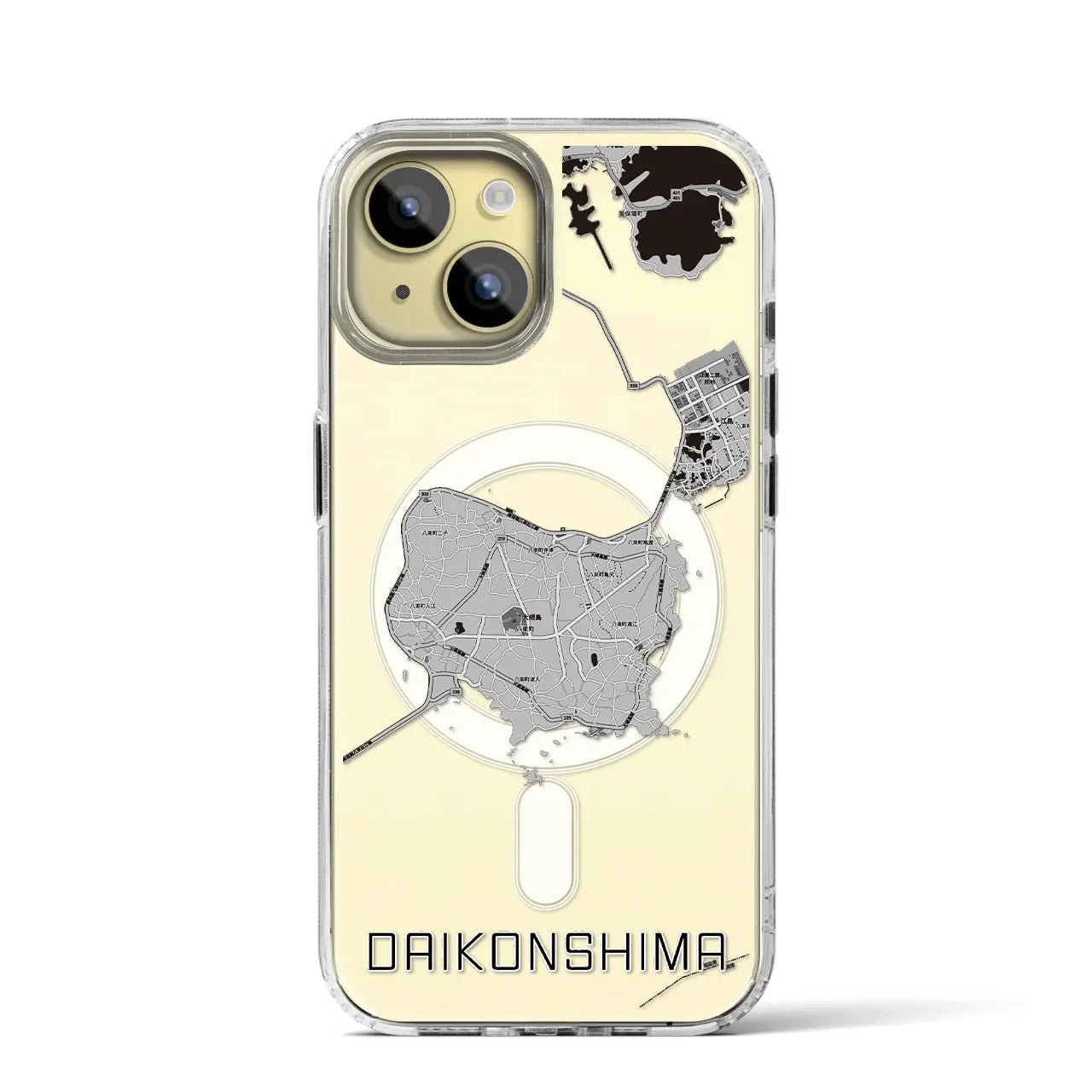 【大根島(島根県)】地図柄iPhoneケース(MagSafeタイプ)
