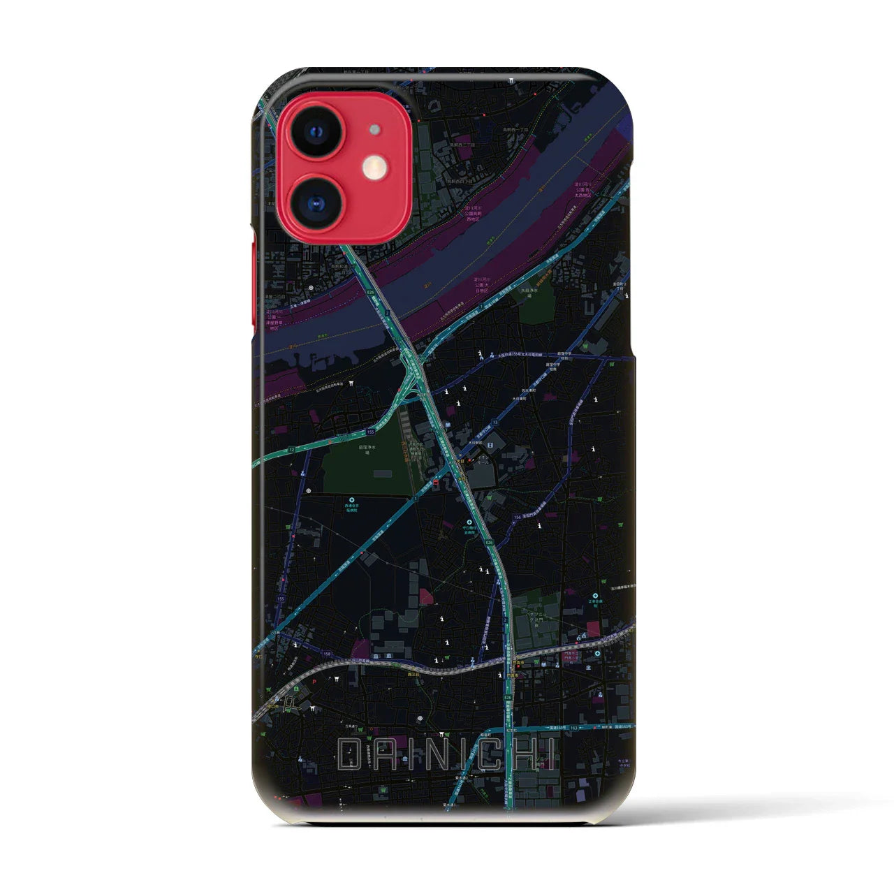 【大日(大阪府)】地図柄iPhoneケース(バックカバータイプ)