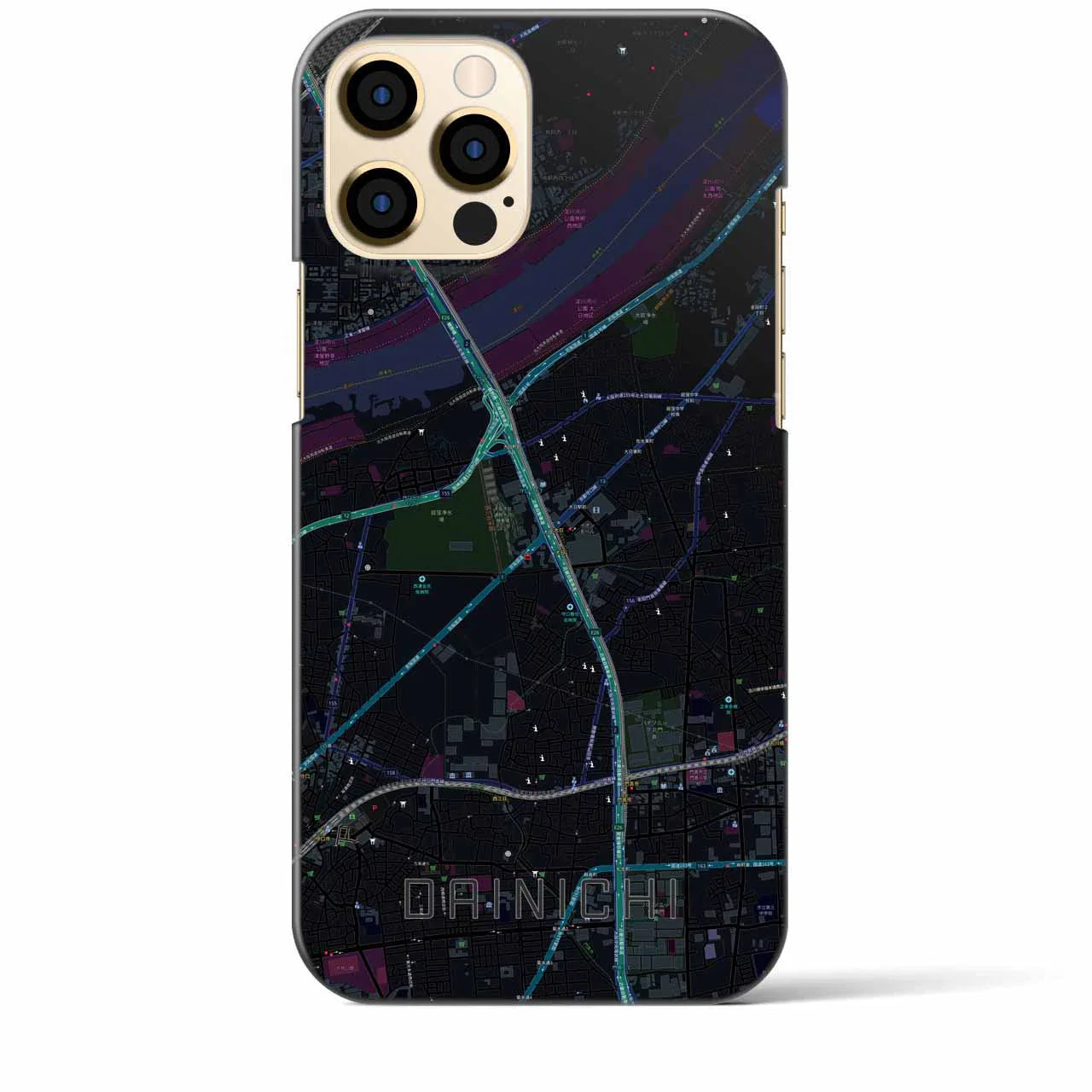 【大日(大阪府)】地図柄iPhoneケース(バックカバータイプ)