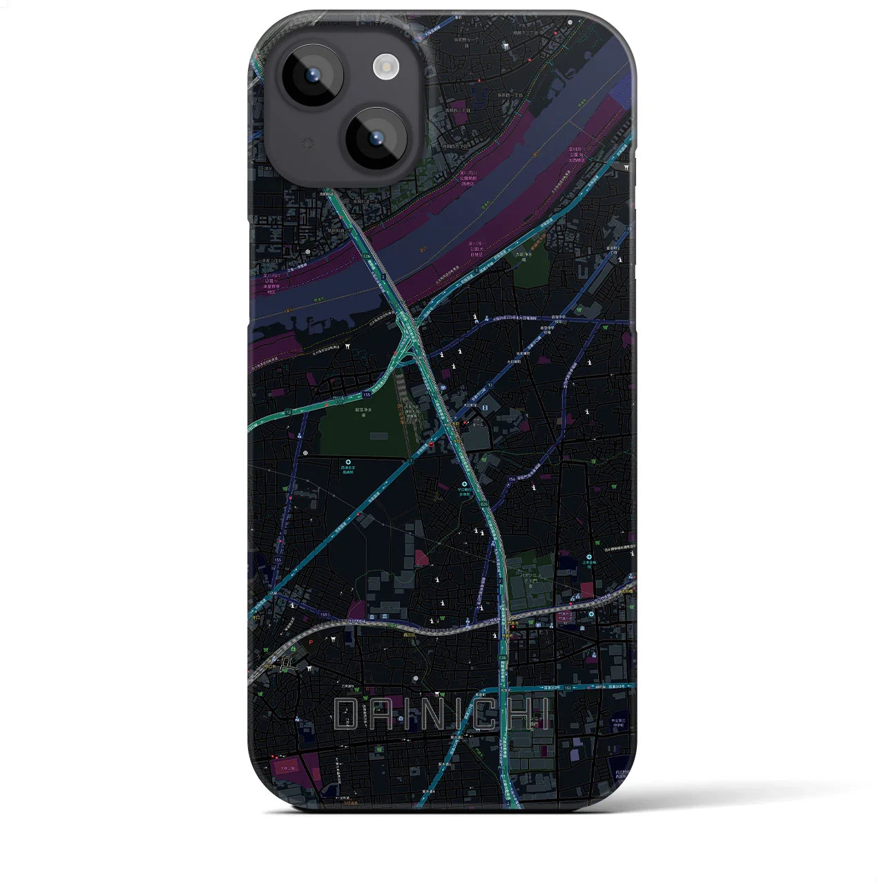 【大日(大阪府)】地図柄iPhoneケース(バックカバータイプ)
