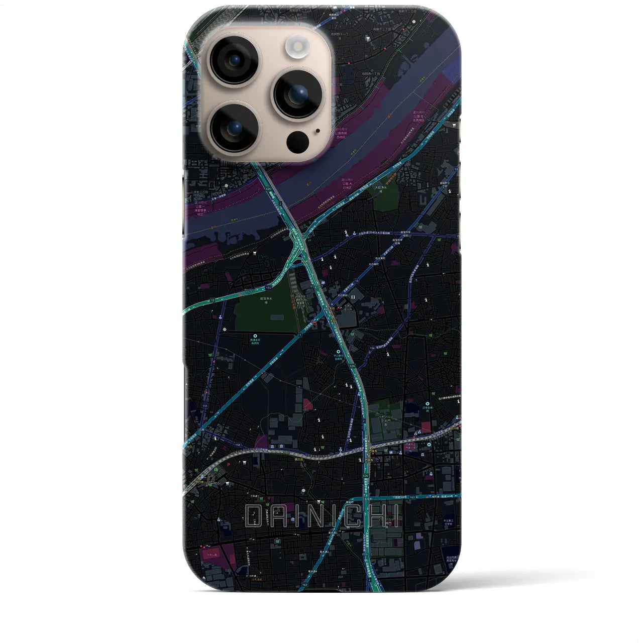 【大日(大阪府)】地図柄iPhoneケース(バックカバータイプ)