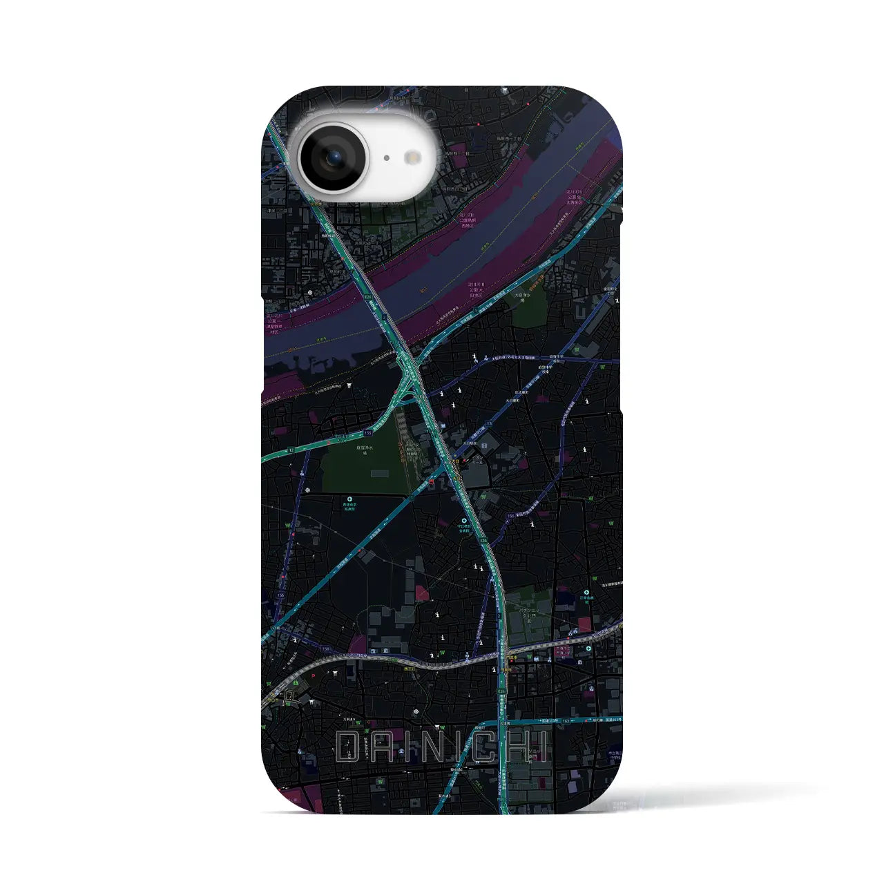 【大日(大阪府)】地図柄iPhoneケース(バックカバータイプ)