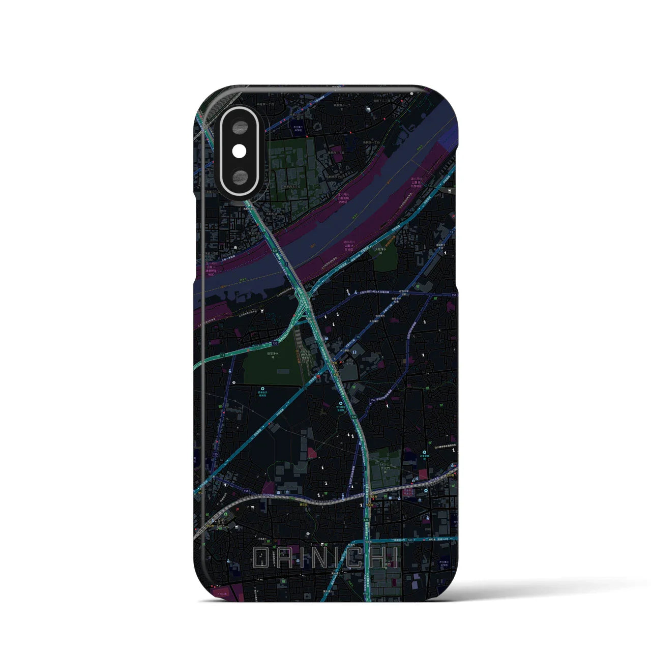 【大日(大阪府)】地図柄iPhoneケース(バックカバータイプ)
