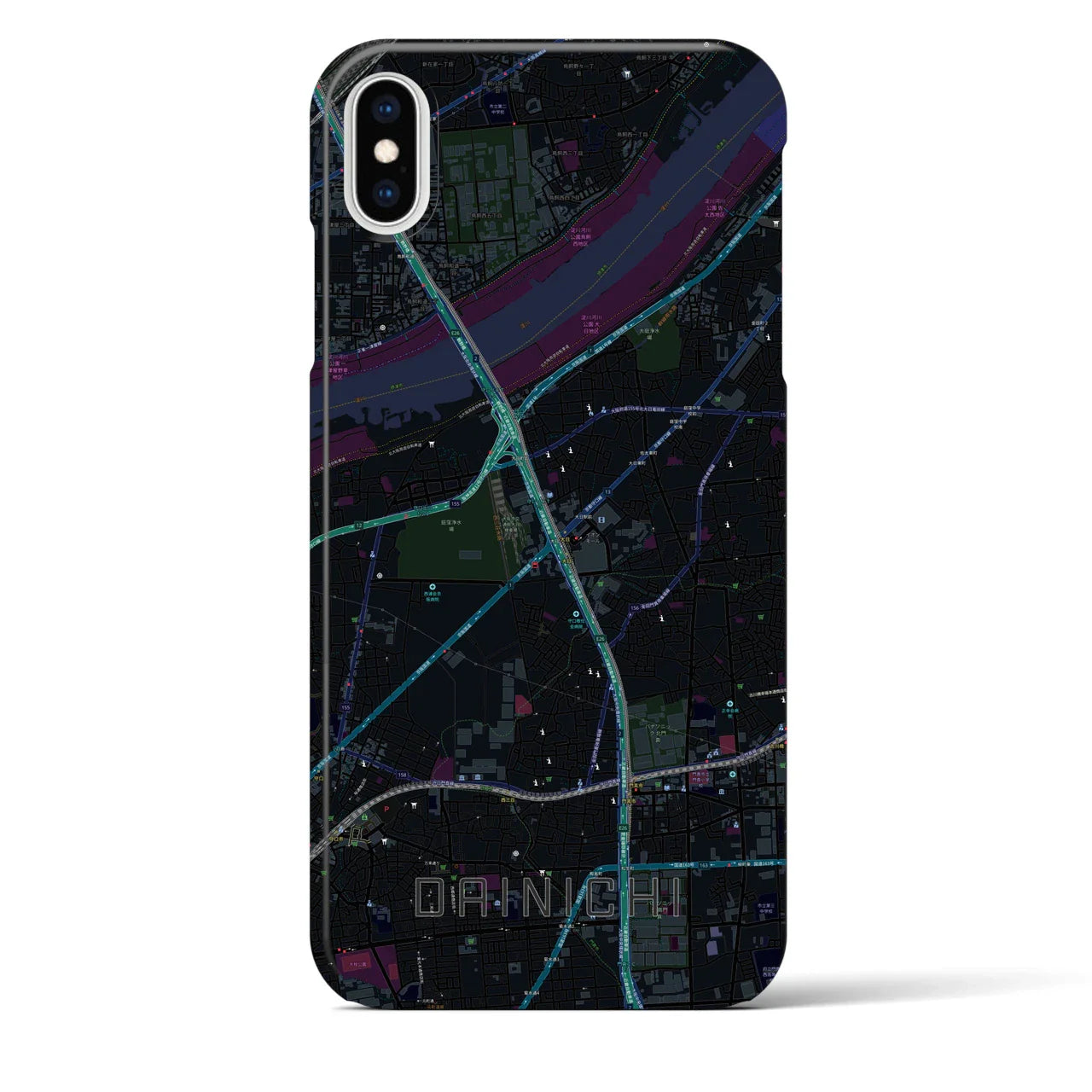 【大日(大阪府)】地図柄iPhoneケース(バックカバータイプ)